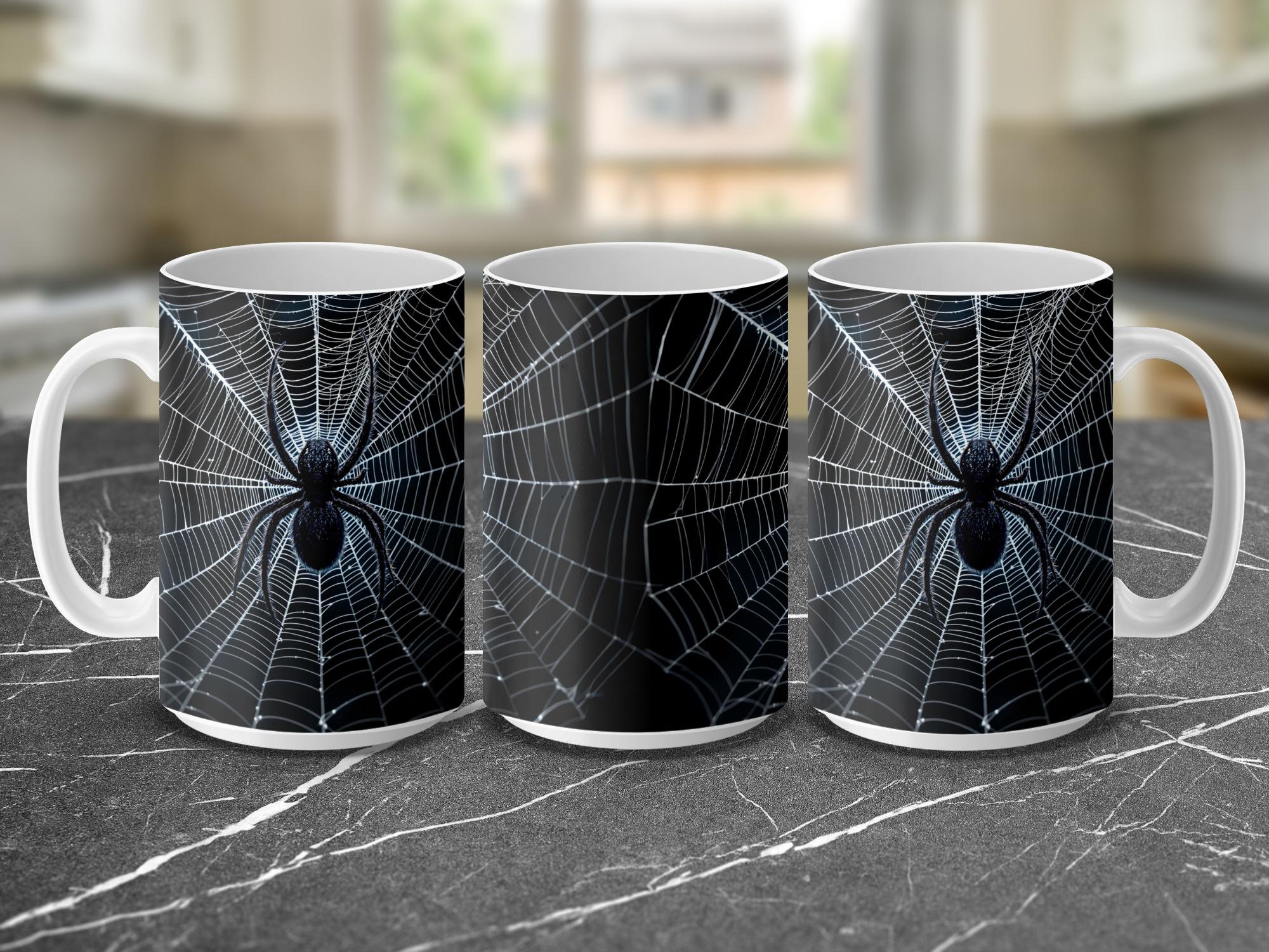 Gothic Spider Web Mug Wrap: 15oz Sublimation Design (Digital Download)
