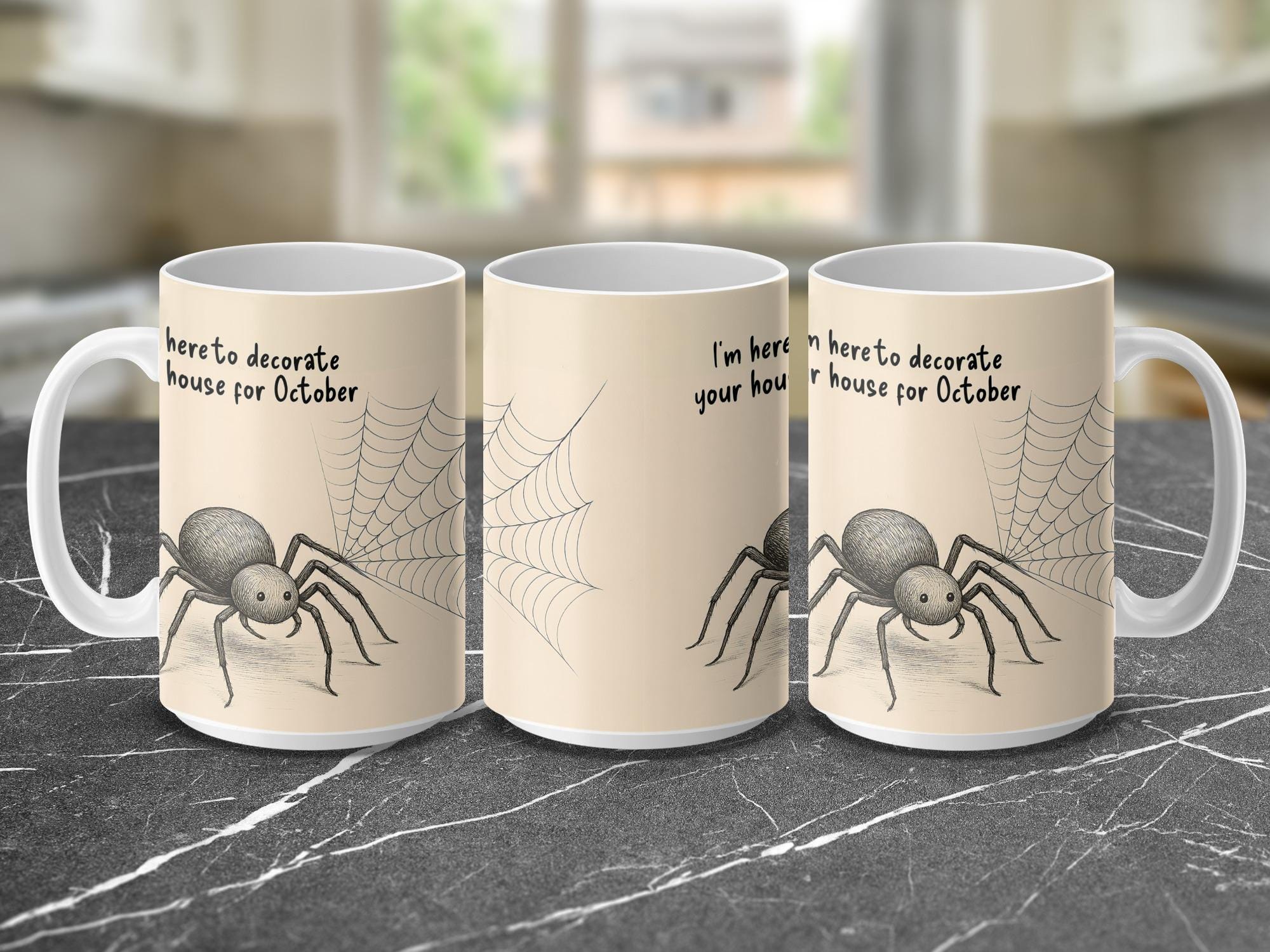 Spider Web Mug Wrap: Halloween 15oz Mug Sublimation Design (Digital Download)