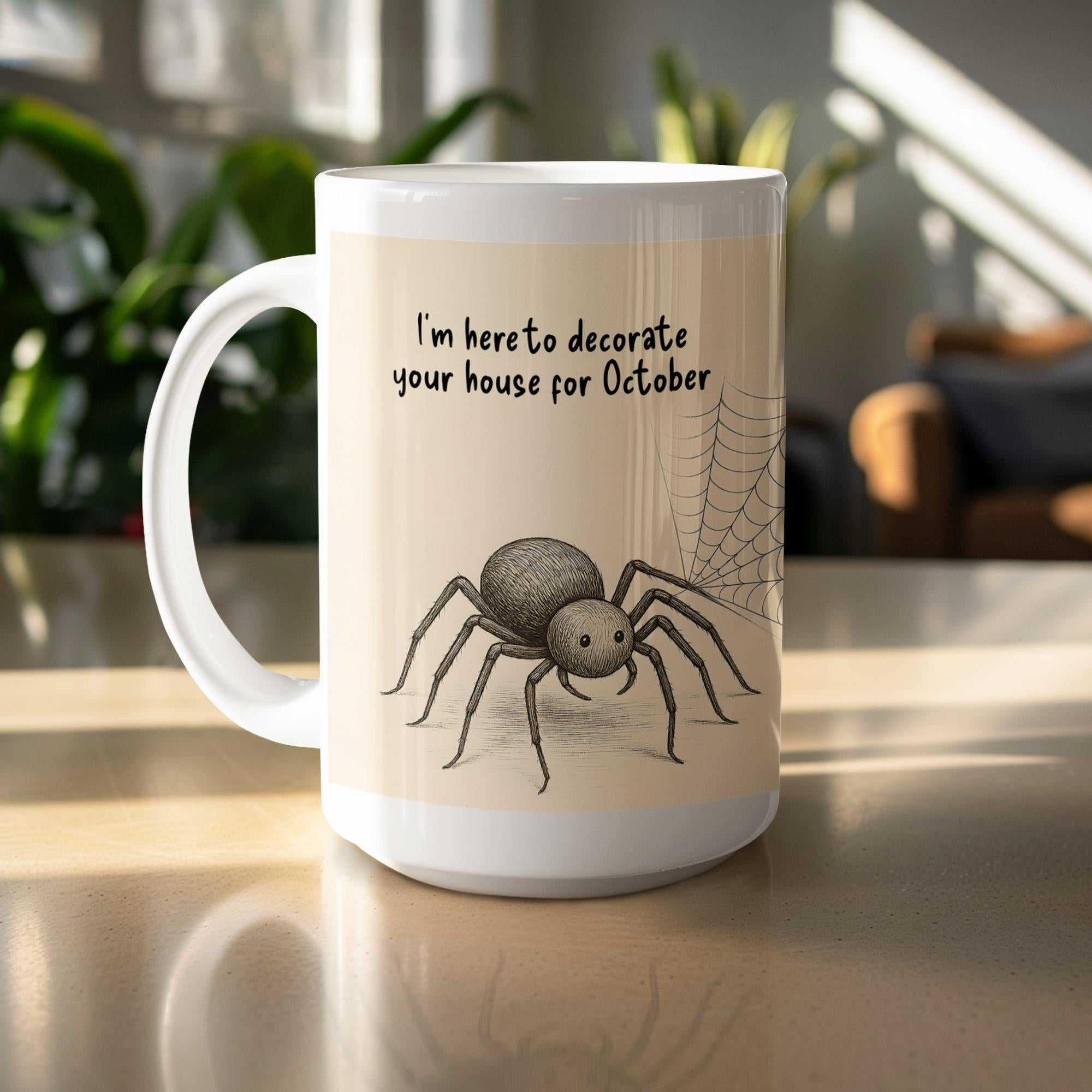 Spider Web Mug Wrap: Halloween 15oz Mug Sublimation Design (Digital Download)