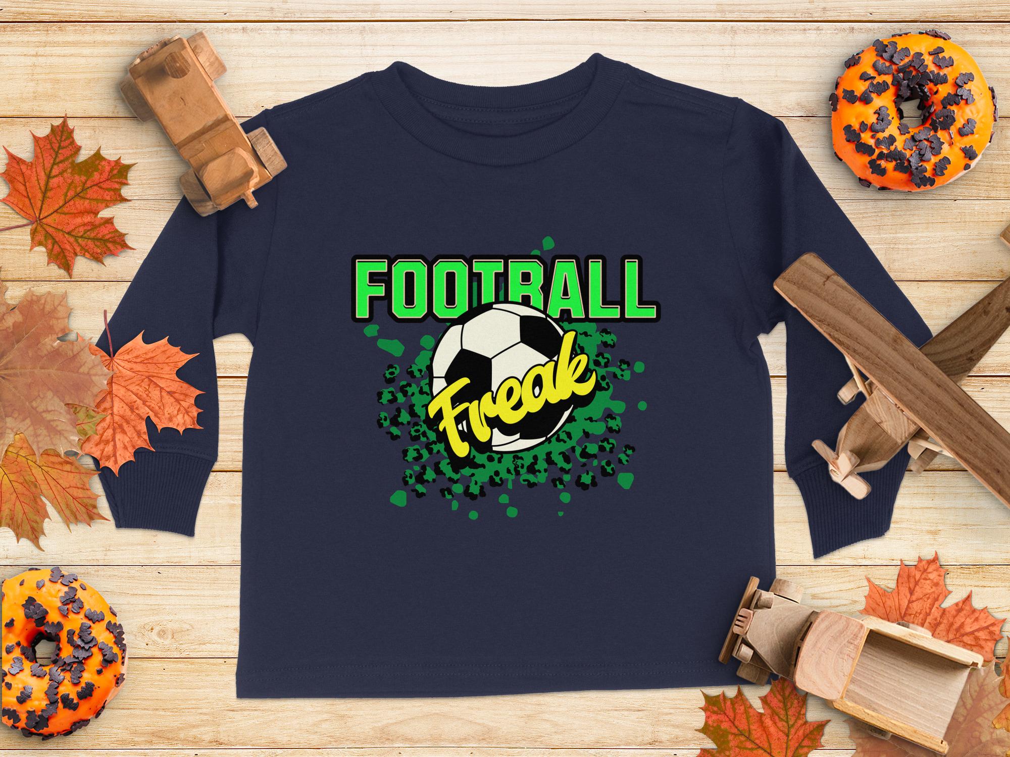 Football Freak Toddler Long Sleeve Shirt: Green Splatter Design