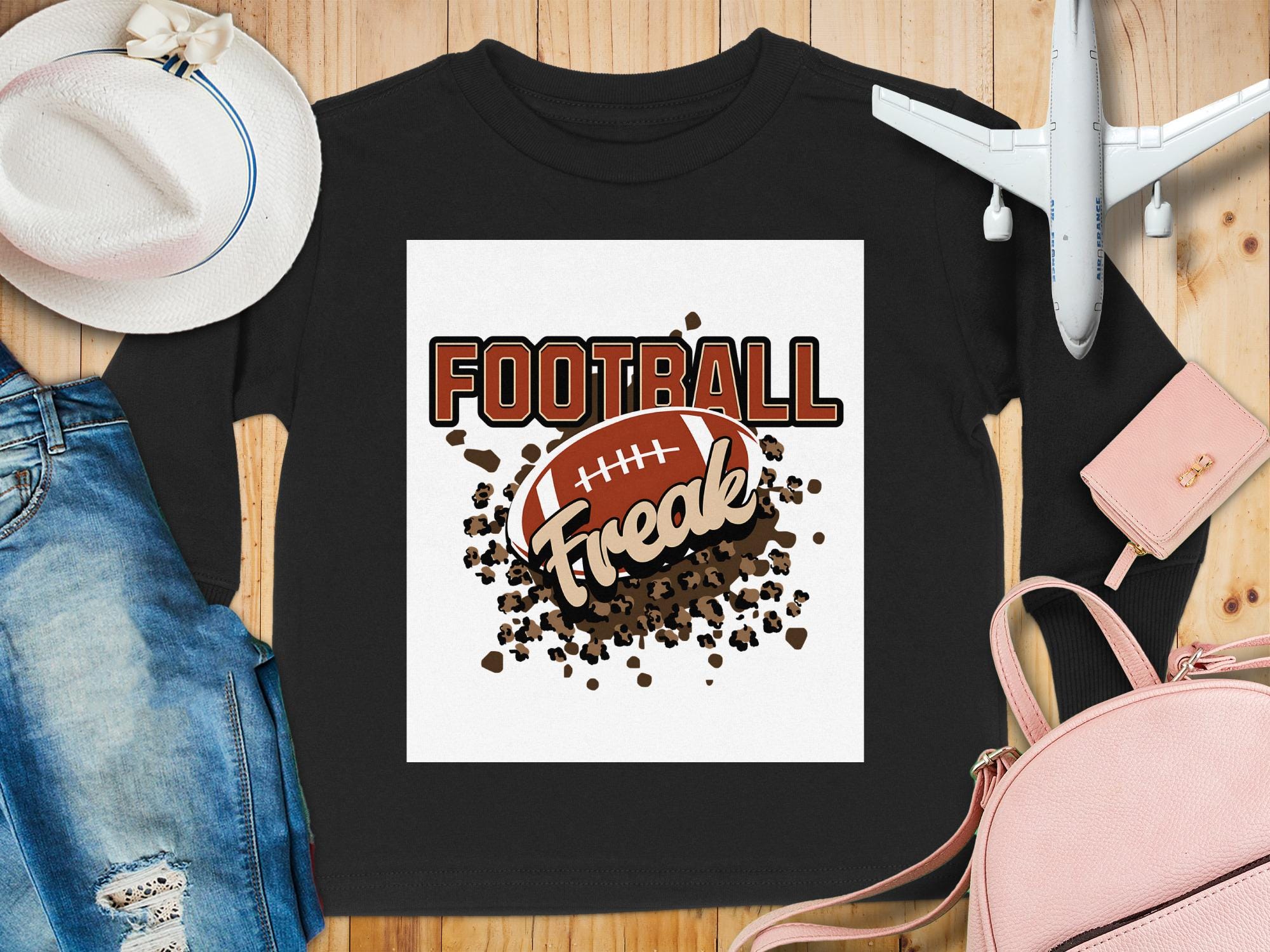 Football Freak Toddler Shirt: Long Sleeve Cotton Tee