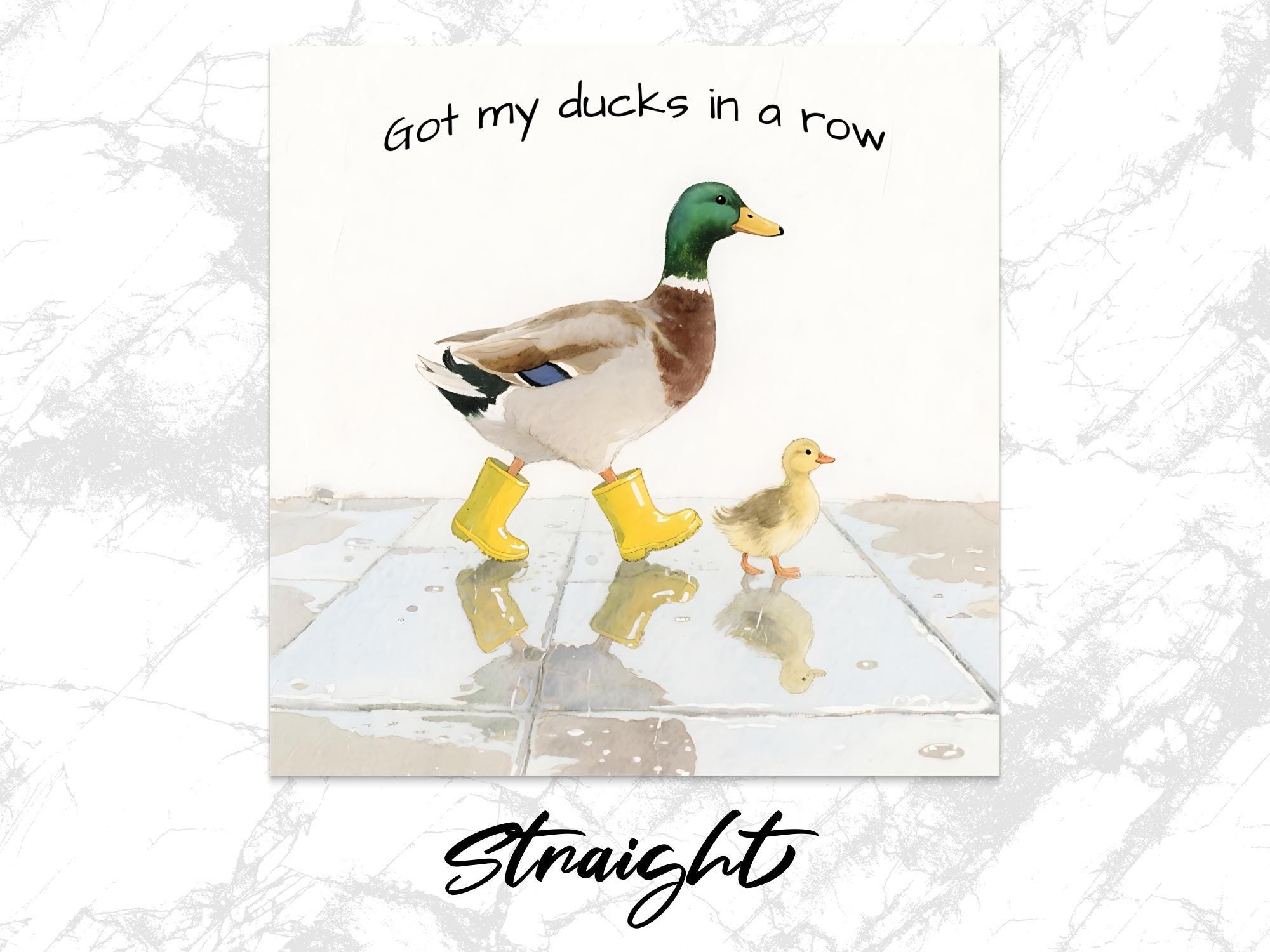 Ducklings in Rubber Boots PNG: Mom and Baby Sublimation Design (Digital Download)