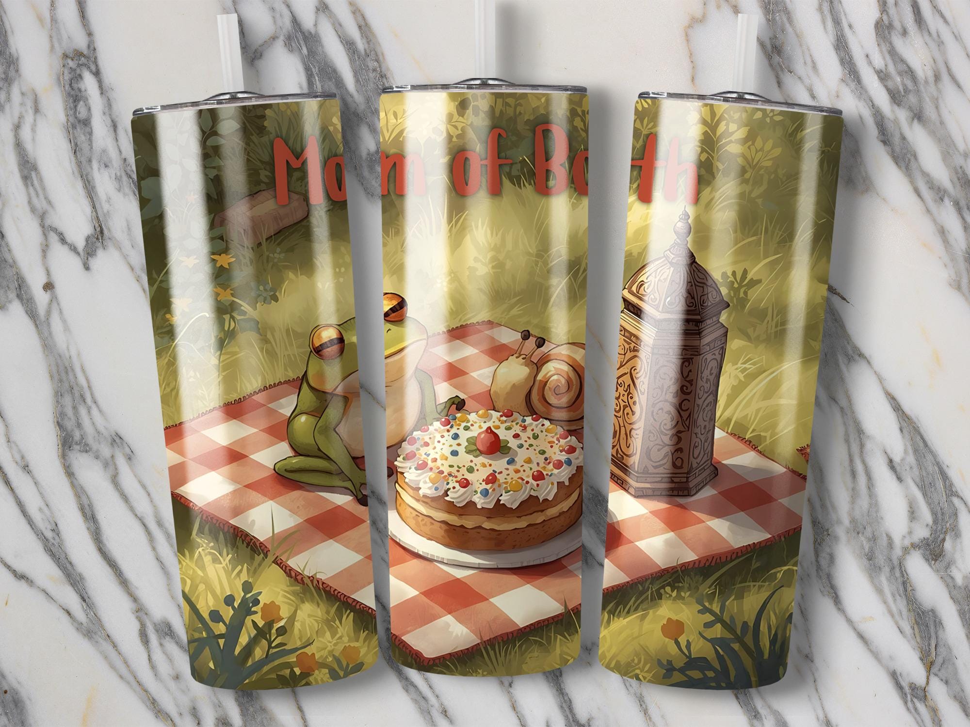 Mom of Both Tumbler Wrap: Frog & Snail Picnic (Digital Download)