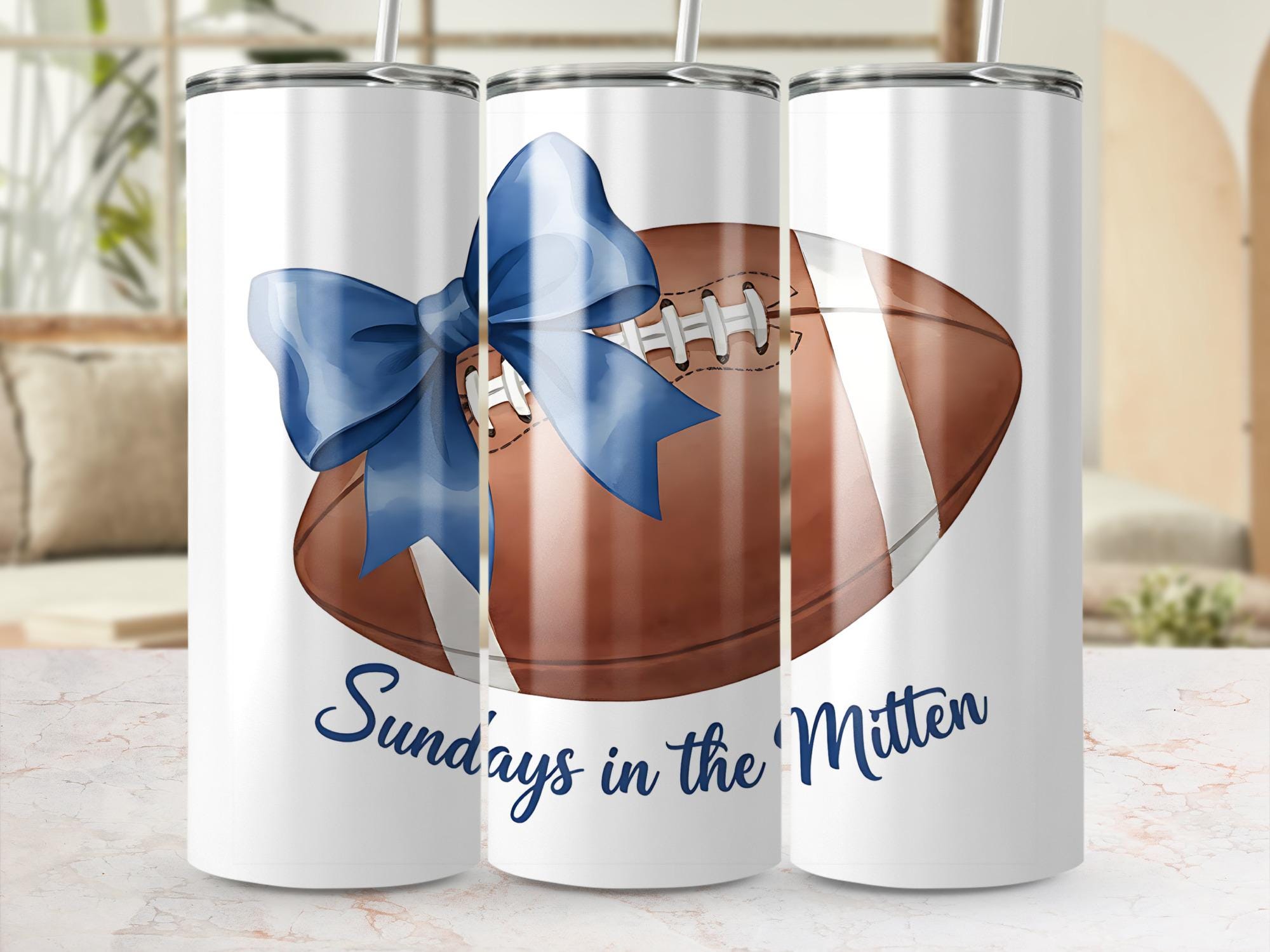Football Tumbler Wrap: Michigan Game Day, Bow Design (Digital Download)