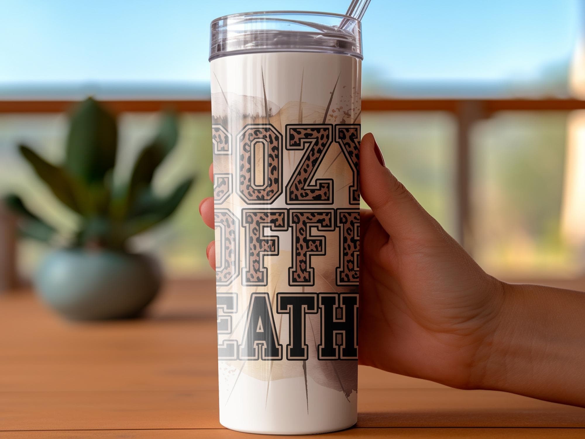 Leopard Print Coffee Weather Tumbler Wrap - 20oz Sublimation Design (Digital Download)