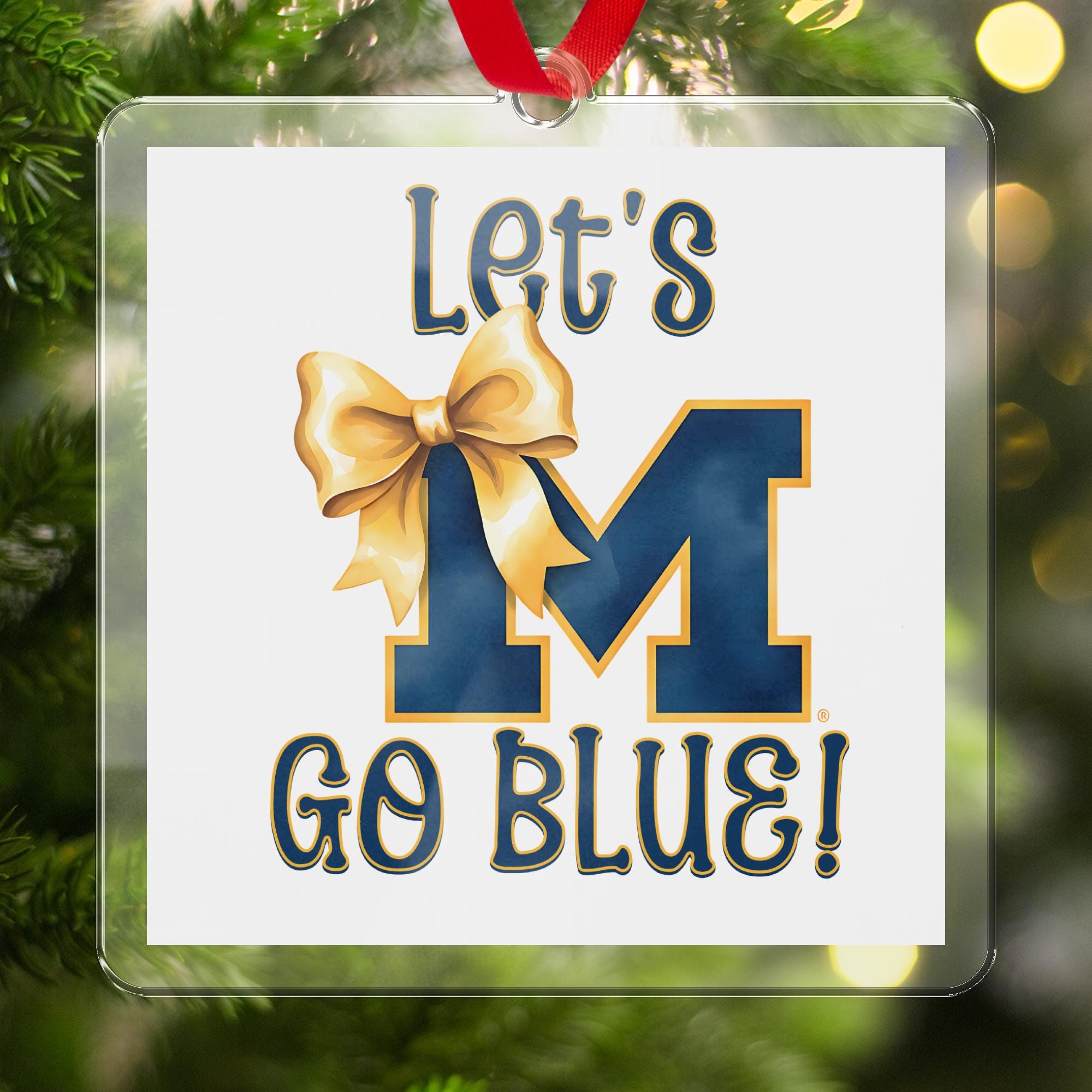Michigan PNG: Let's Go Blue Bow Graphic (Digital Download)