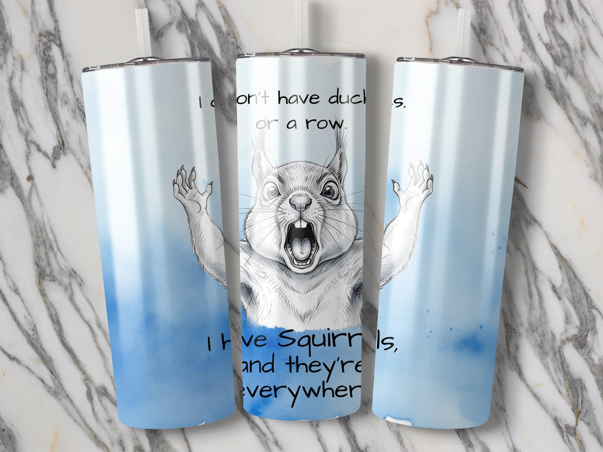Funny Squirrels Everywhere Tumbler Wrap: 20oz Skinny Tumbler (Digital Download)