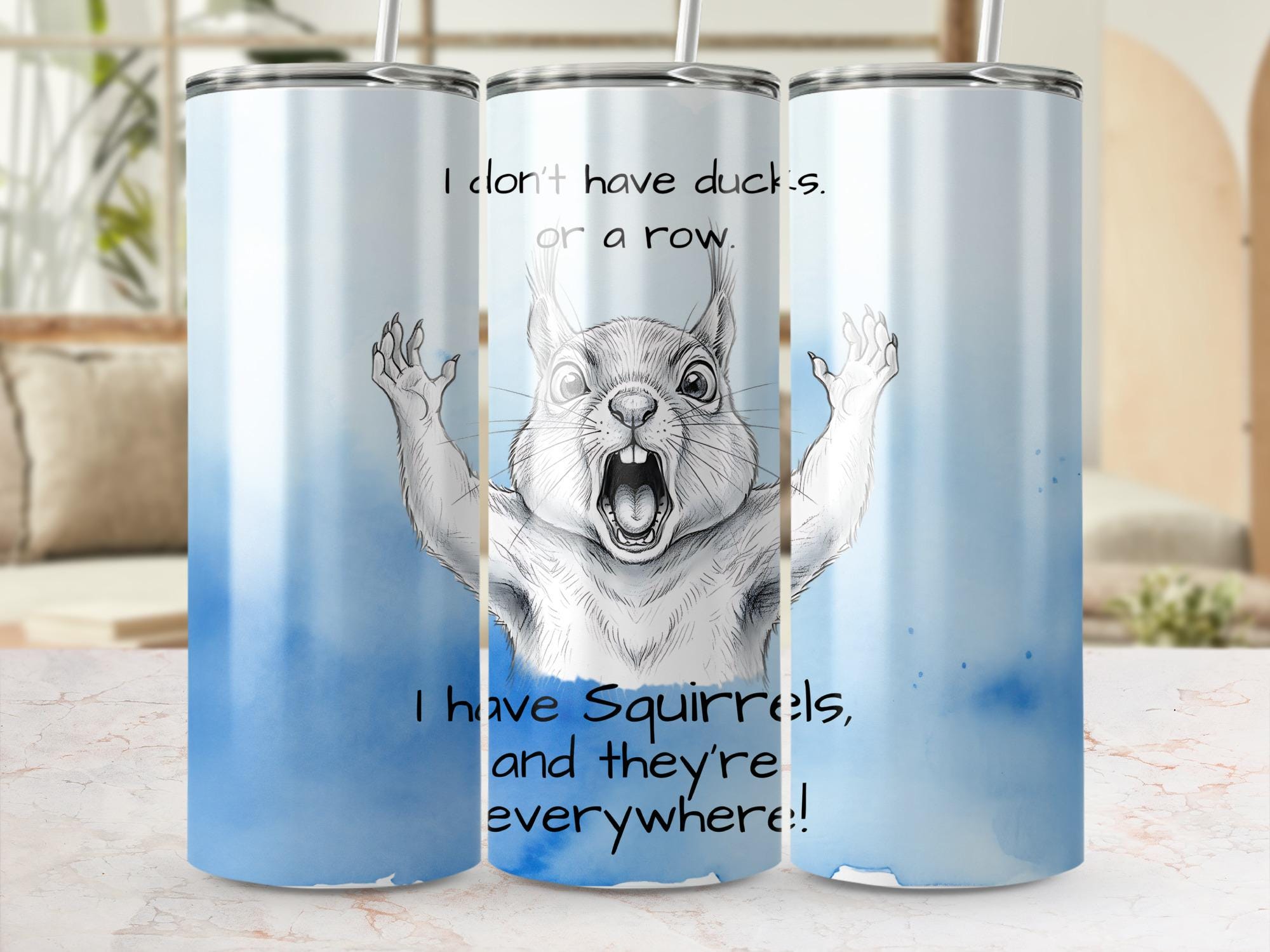 Funny Squirrels Everywhere Tumbler Wrap: 20oz Skinny Tumbler (Digital Download)