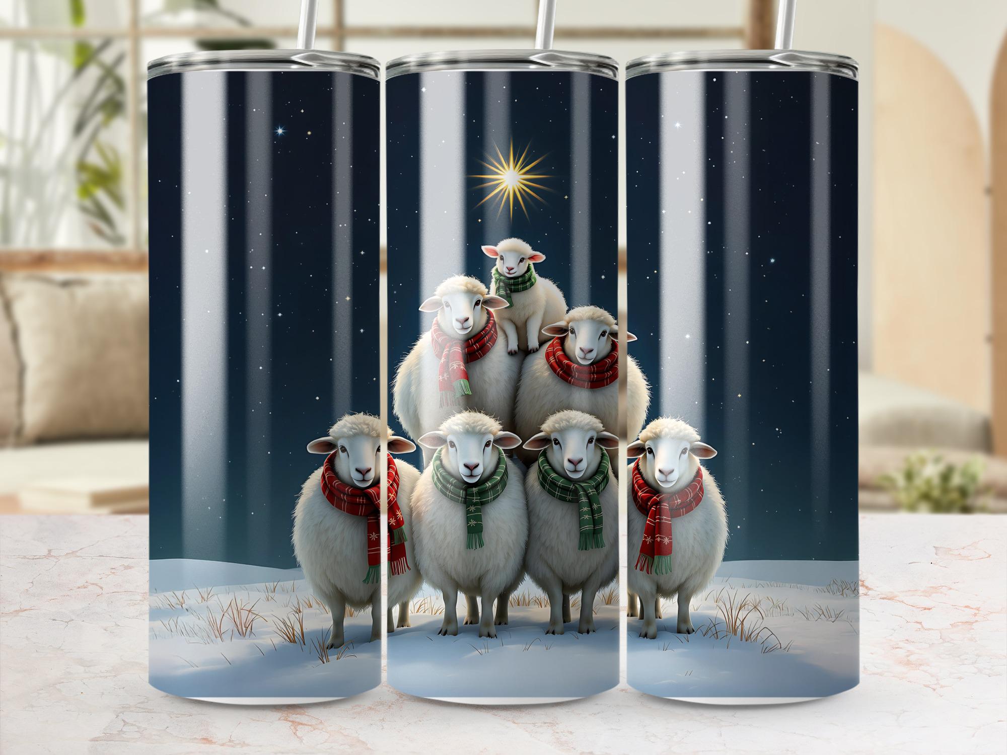 Christmas Sheep Tumbler Wrap: Holiday Sublimation Design (Digital Download)