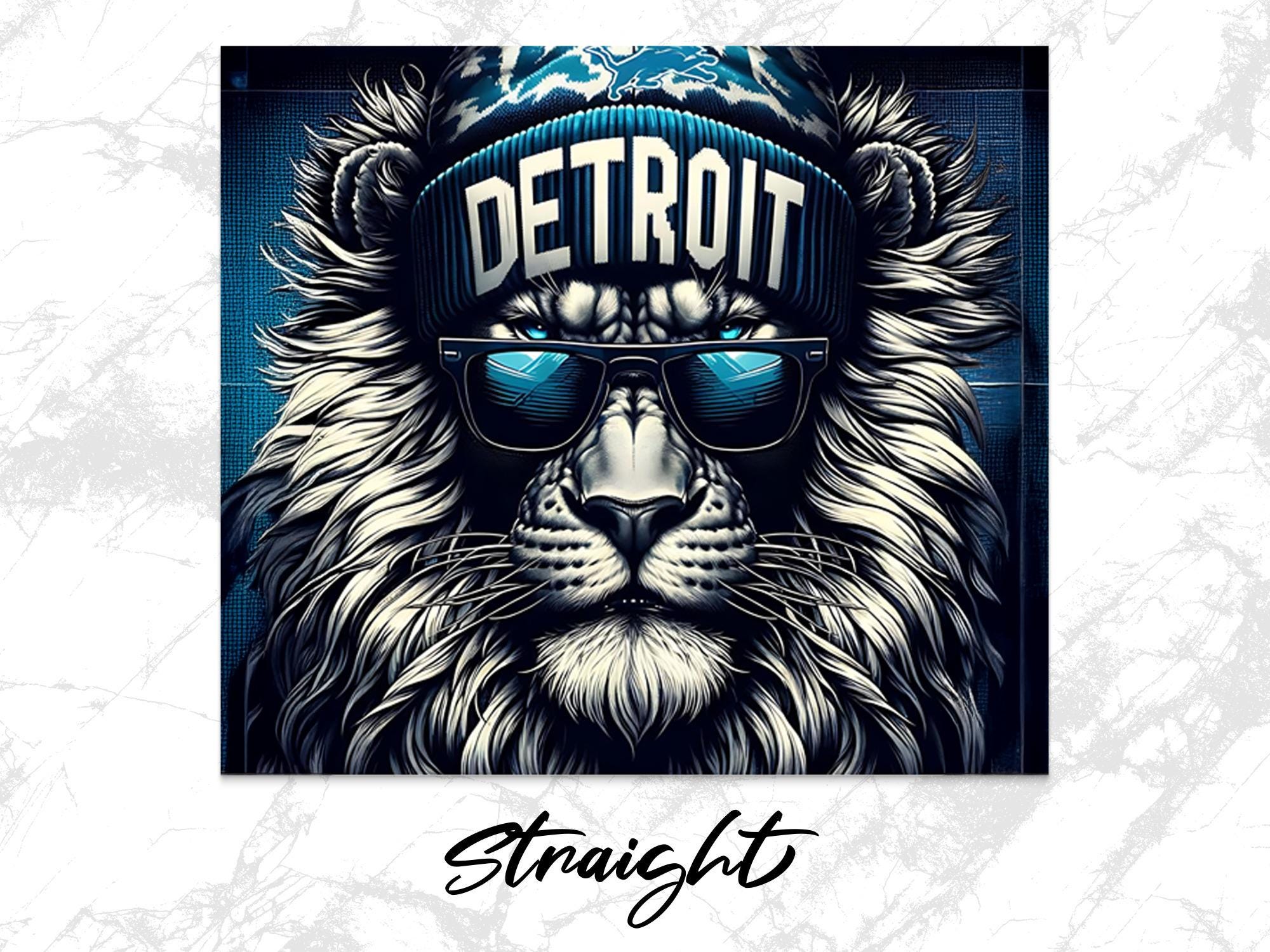 Detroit Lions Tumbler Wrap: Football Lion PNG (Digital Download)