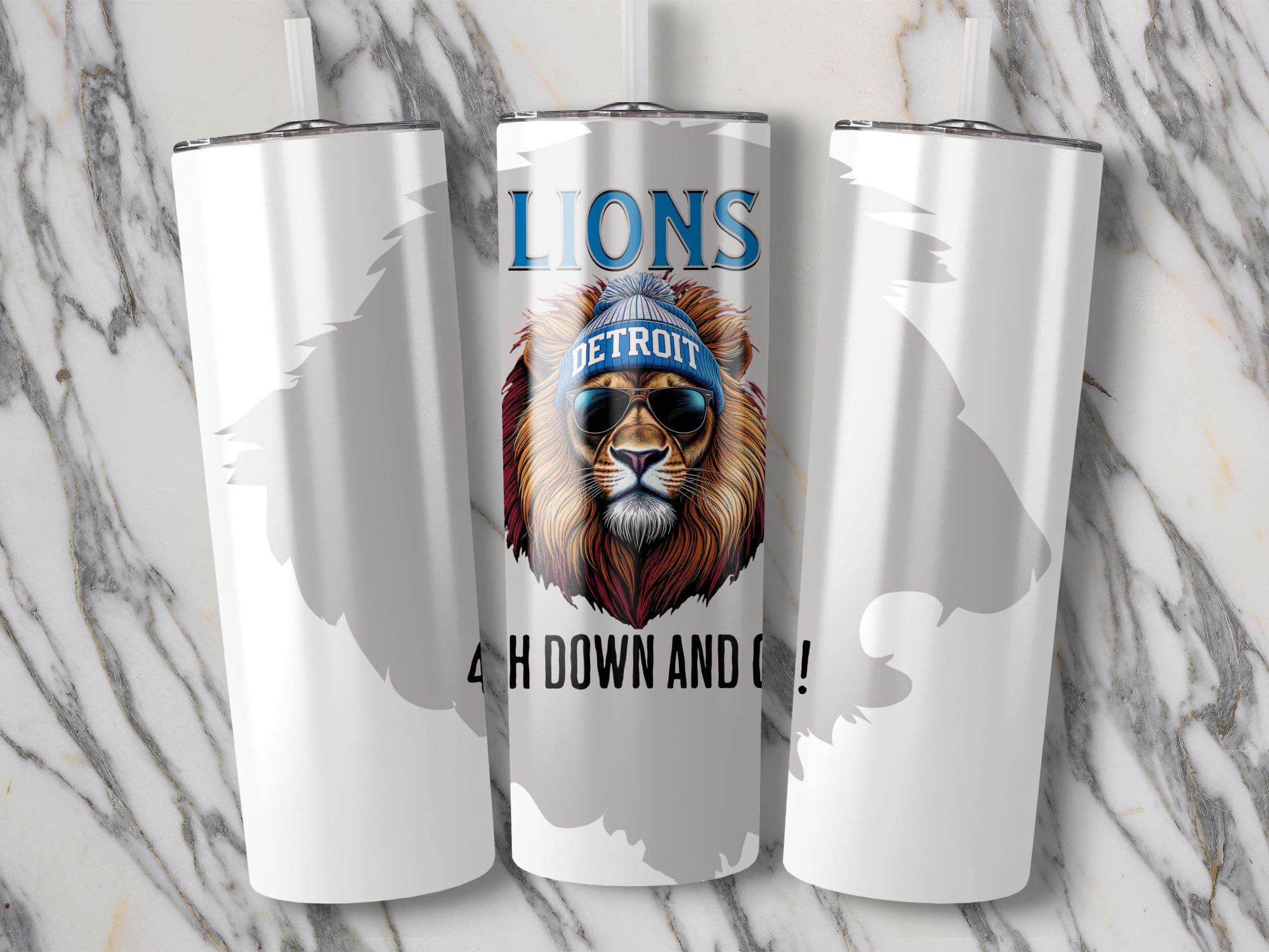 Detroit Lions Tumbler Wrap: Football Lion Sublimation Design (Digital Download)