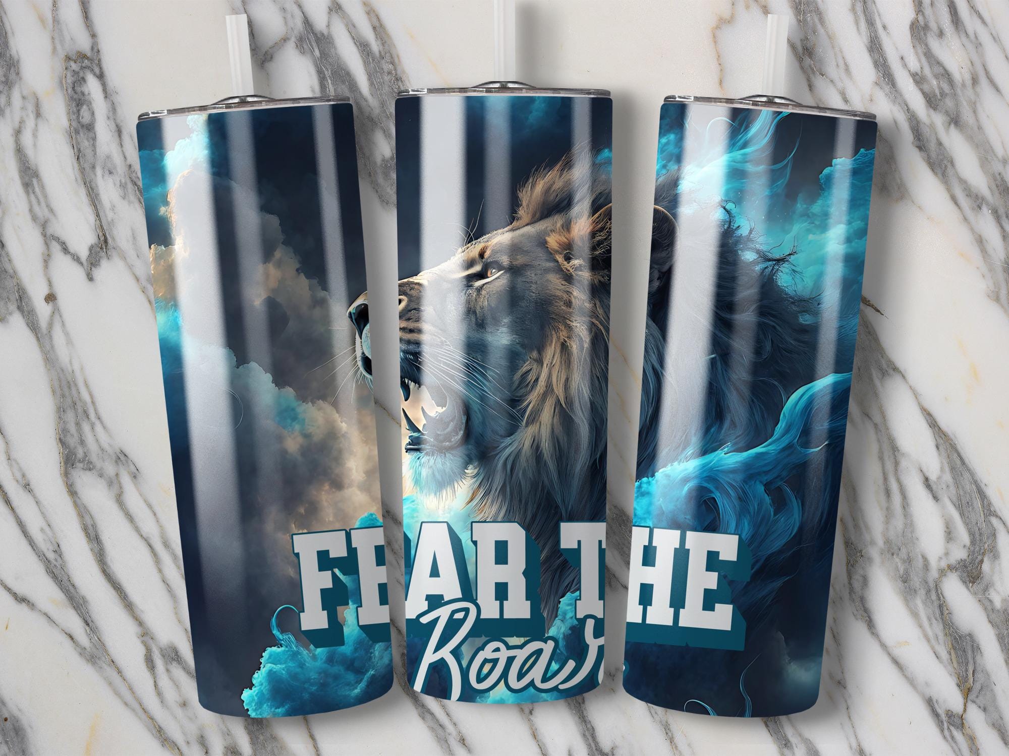Roaring Lion Tumbler Wrap: 20oz Sublimation Design (Digital Download)