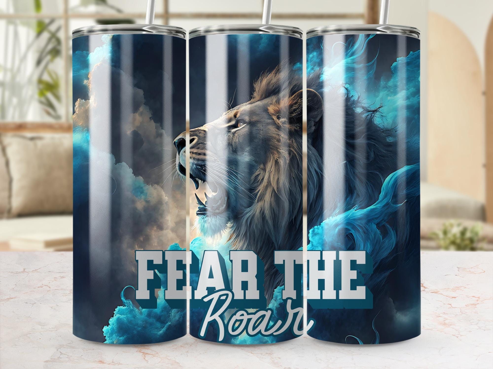Roaring Lion Tumbler Wrap: 20oz Sublimation Design (Digital Download)