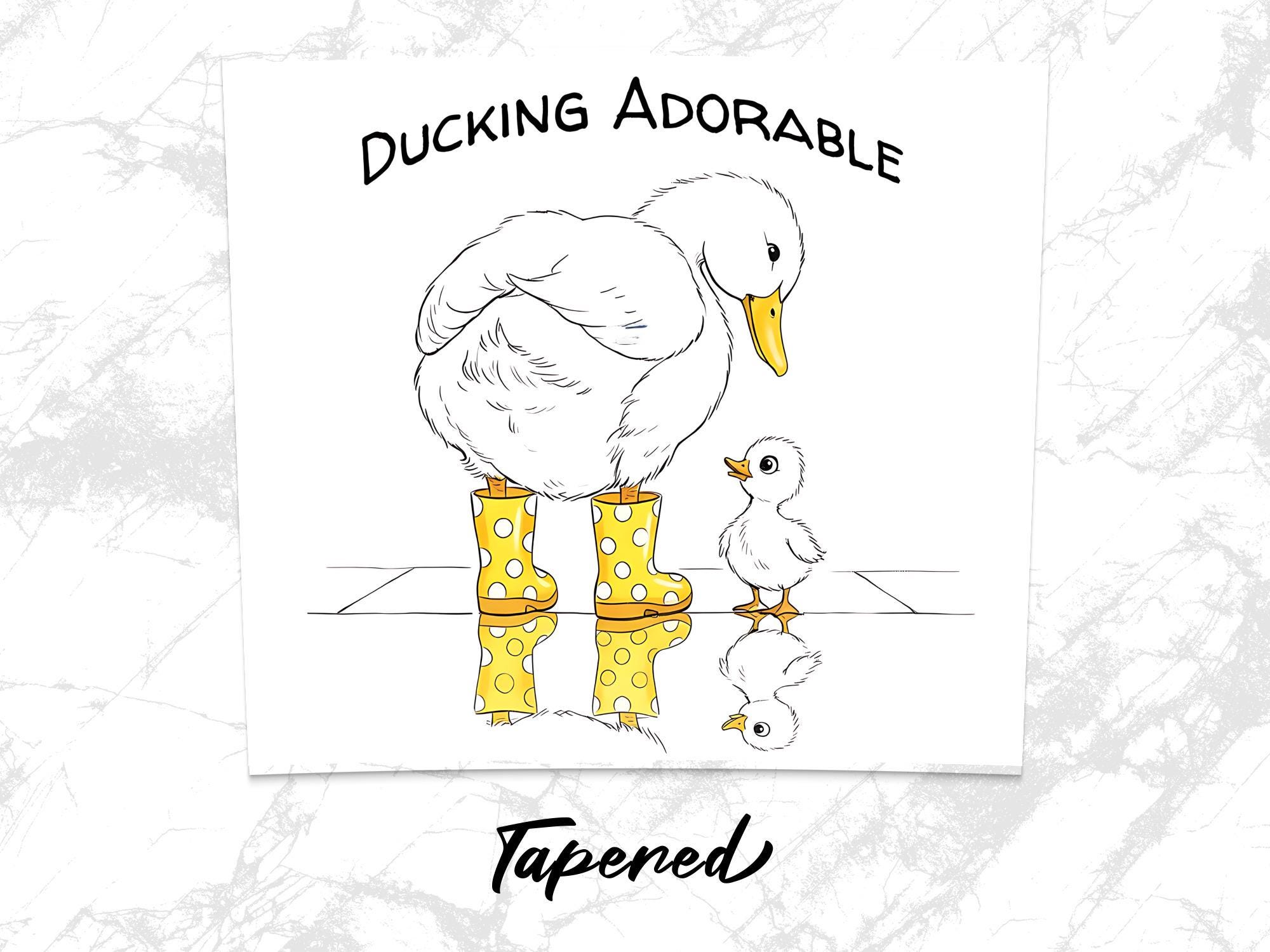 Duck Tumbler Wrap: Mom and Baby Duck in Boots (PNG Digital Download)