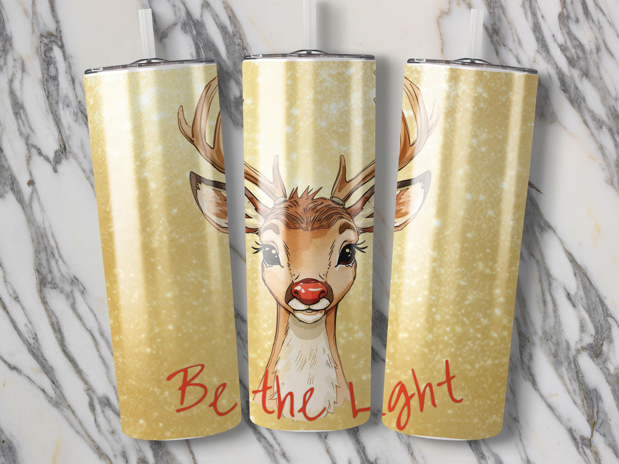 Red Nosed Reindeer Tumbler Wrap: Christmas Sublimation Design (Digital Download)