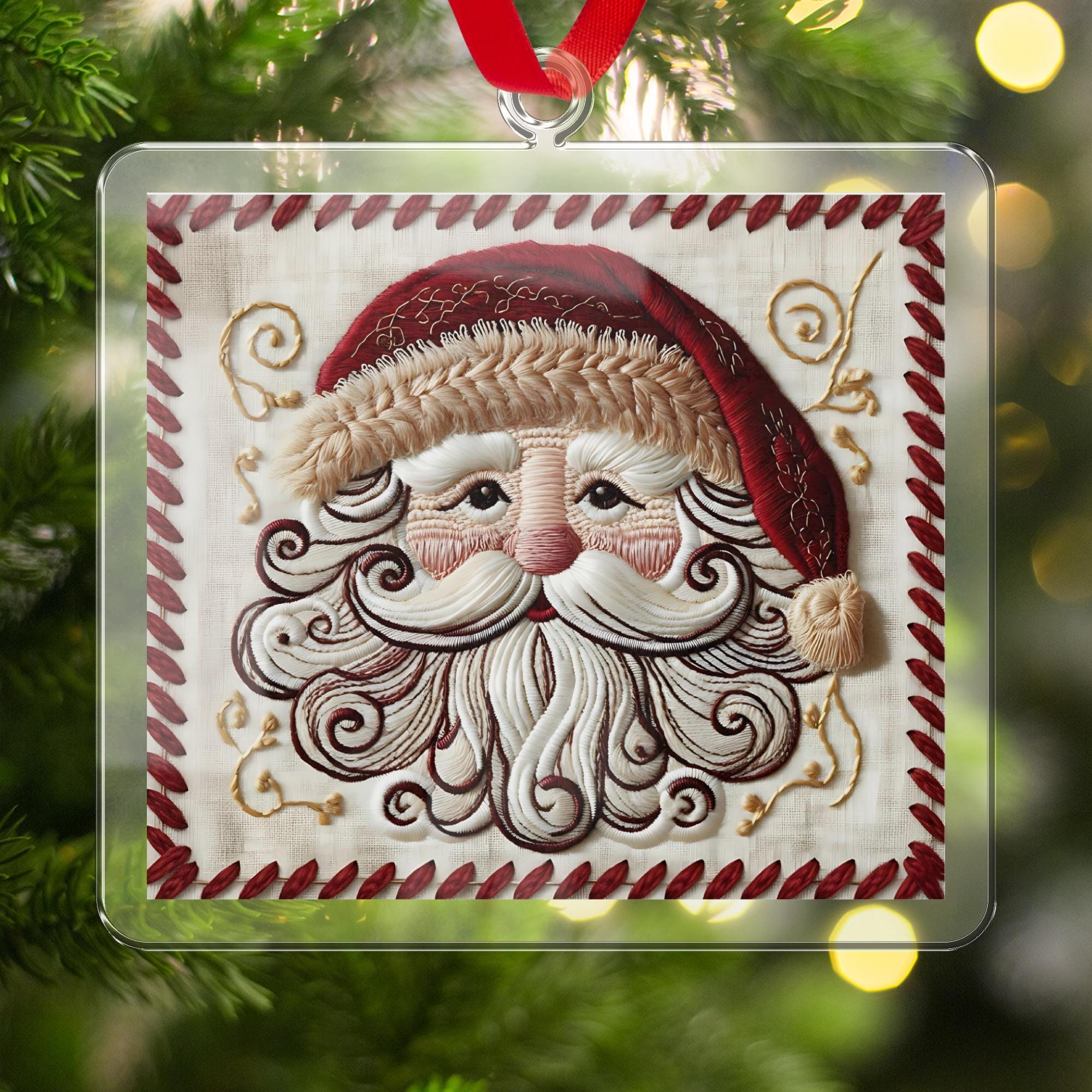 Santa Embroidery Art: Festive Christmas Portrait (Digital Download)