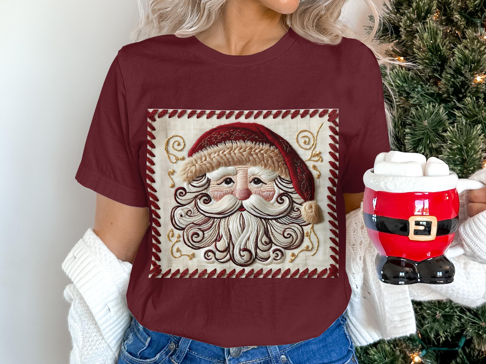 Santa Embroidery Art: Festive Christmas Portrait (Digital Download)