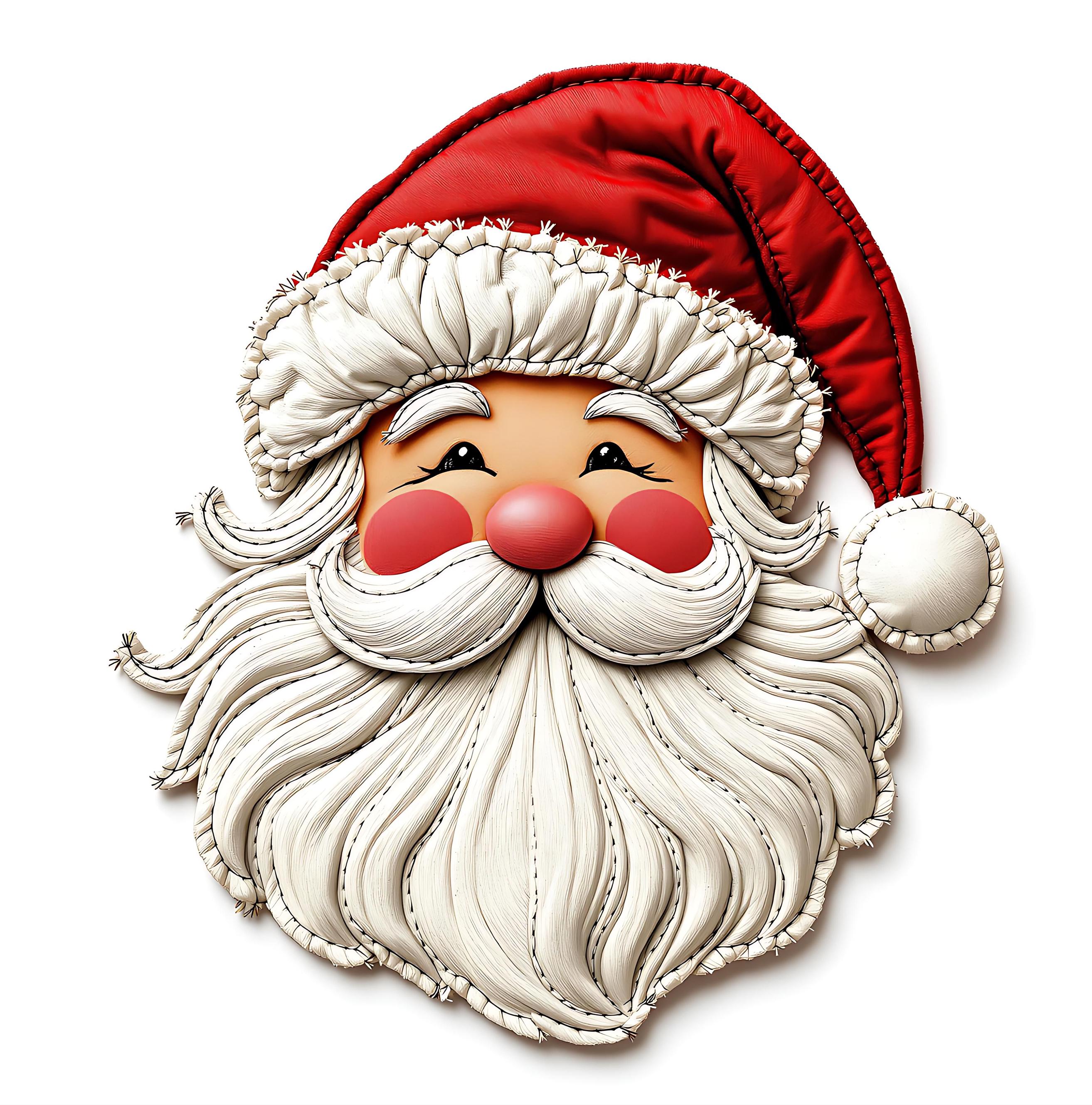Jolly Santa Claus Portrait - Christmas PNG Image (Digital File)