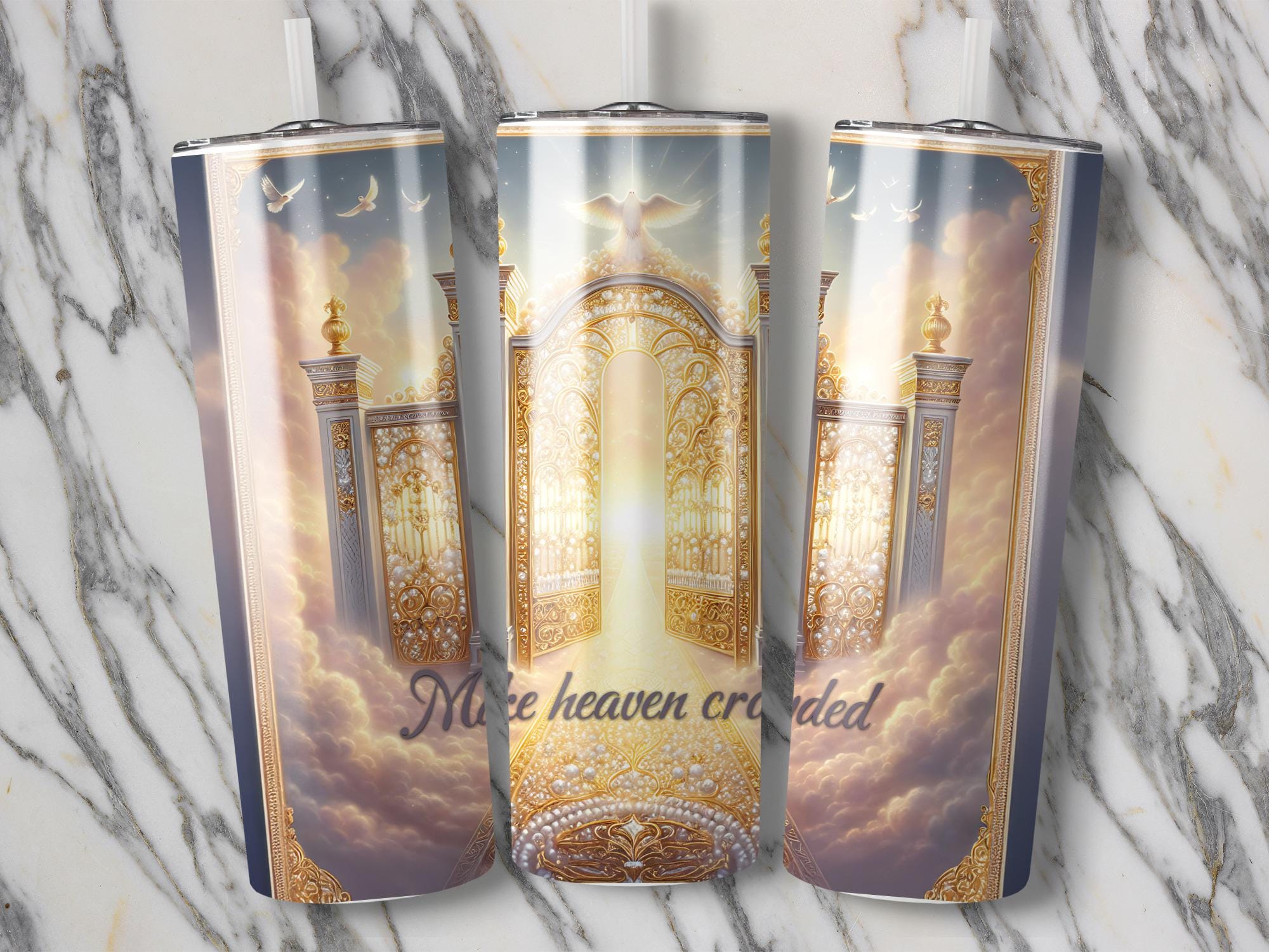 Make Heaven Crowded 20oz Tumbler Wrap: Heaven's Gate Design (Digital Download)