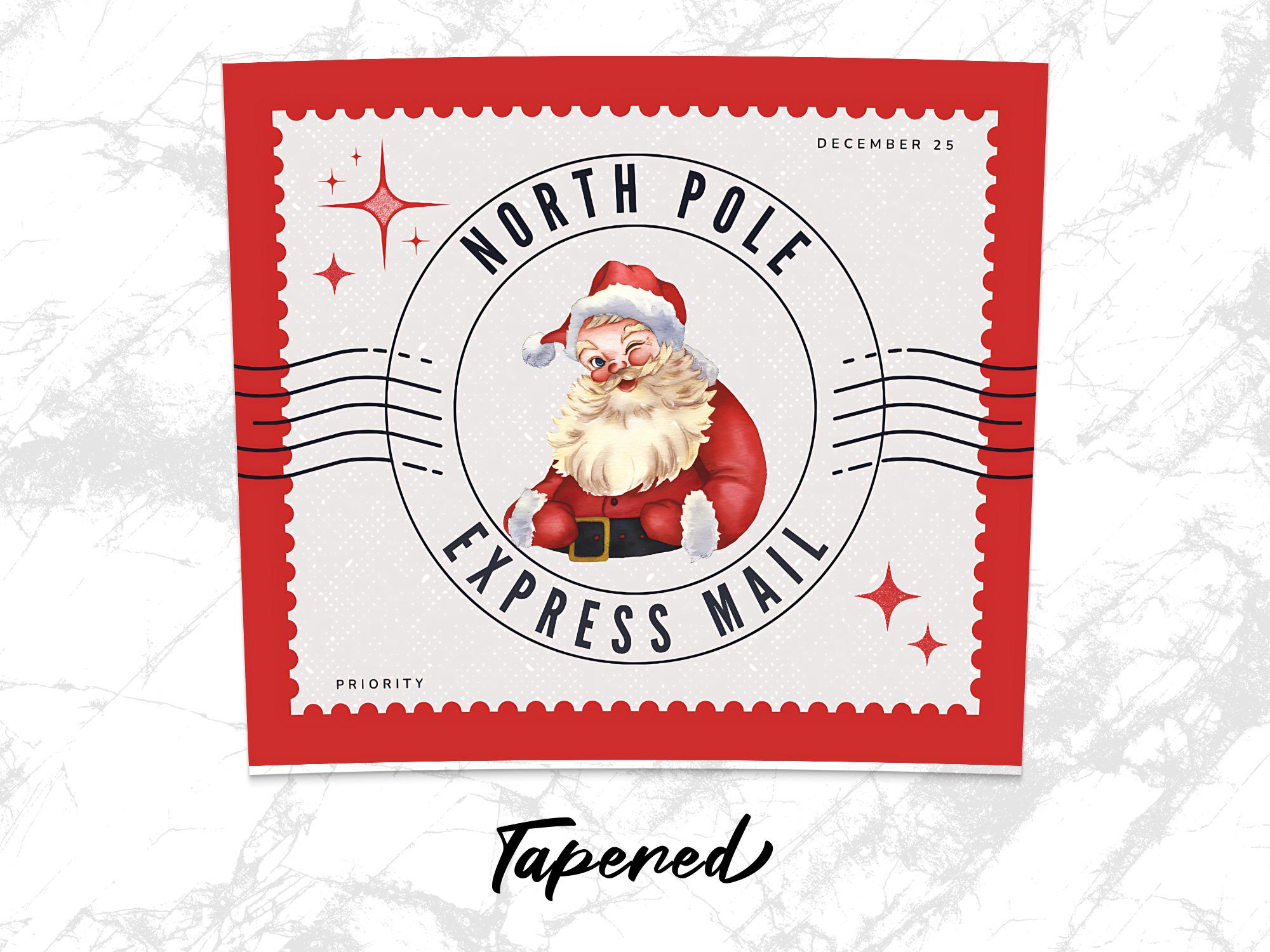 North Pole Express Santa Tumbler Wrap: 20oz Skinny Tumbler (Digital Download)