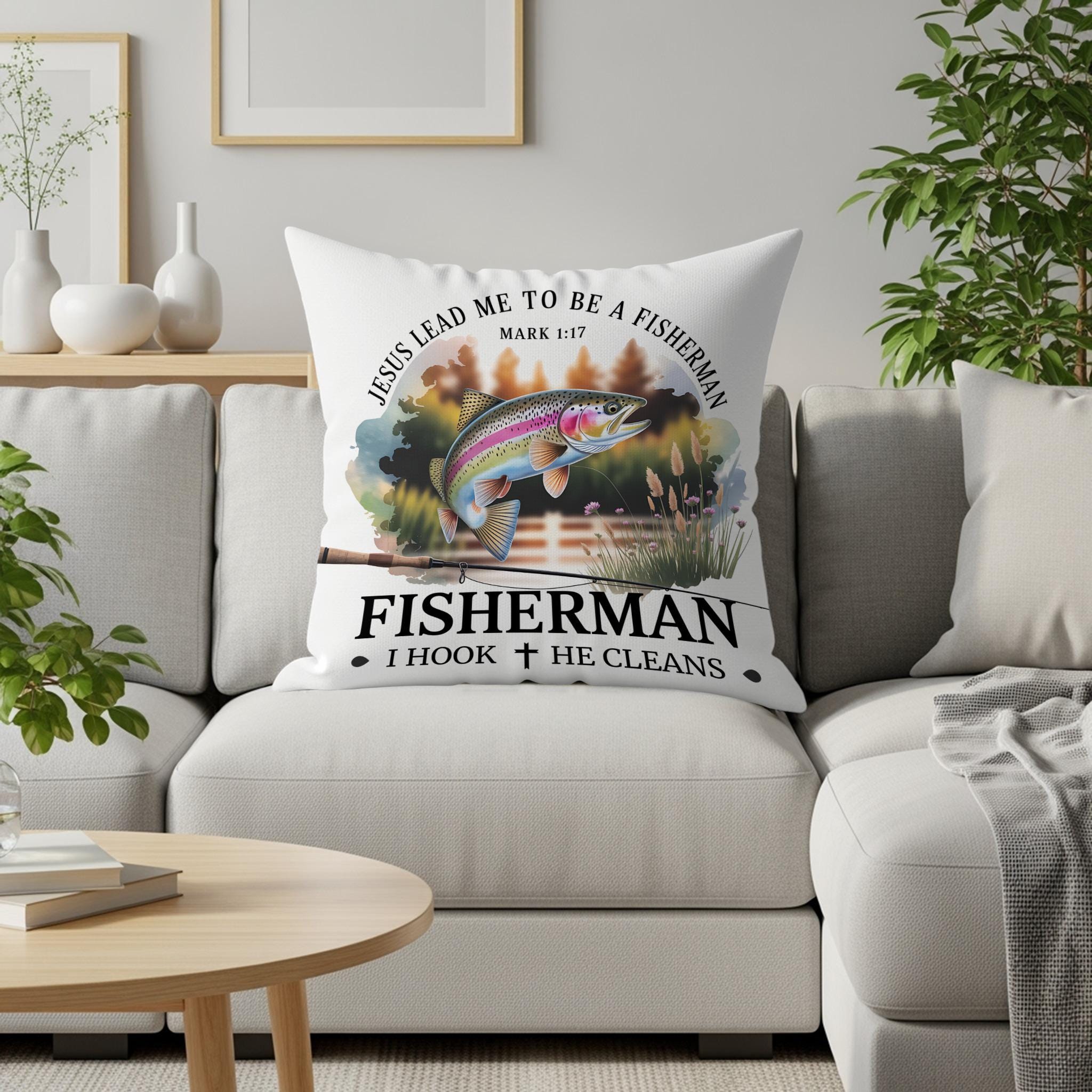 Rainbow Trout Fisherman PNG: Jesus Lead Me Sublimation Design (Digital Download)