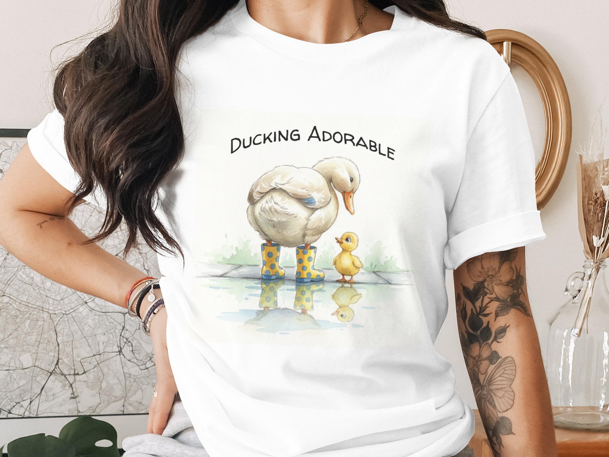 Ducking Adorable Mother Duck & Duckling in Boots PNG (Digital Download)
