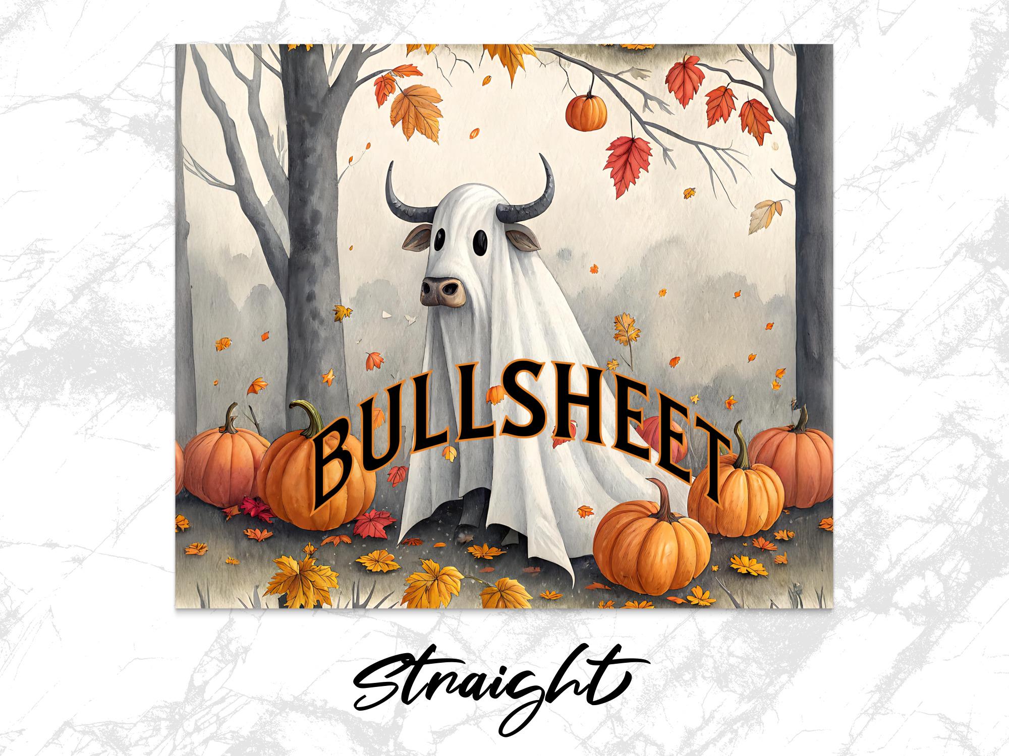 Ghost Cow Tumbler Wrap: Funny Halloween 20oz Skinny Tumbler Design (Digital Download)