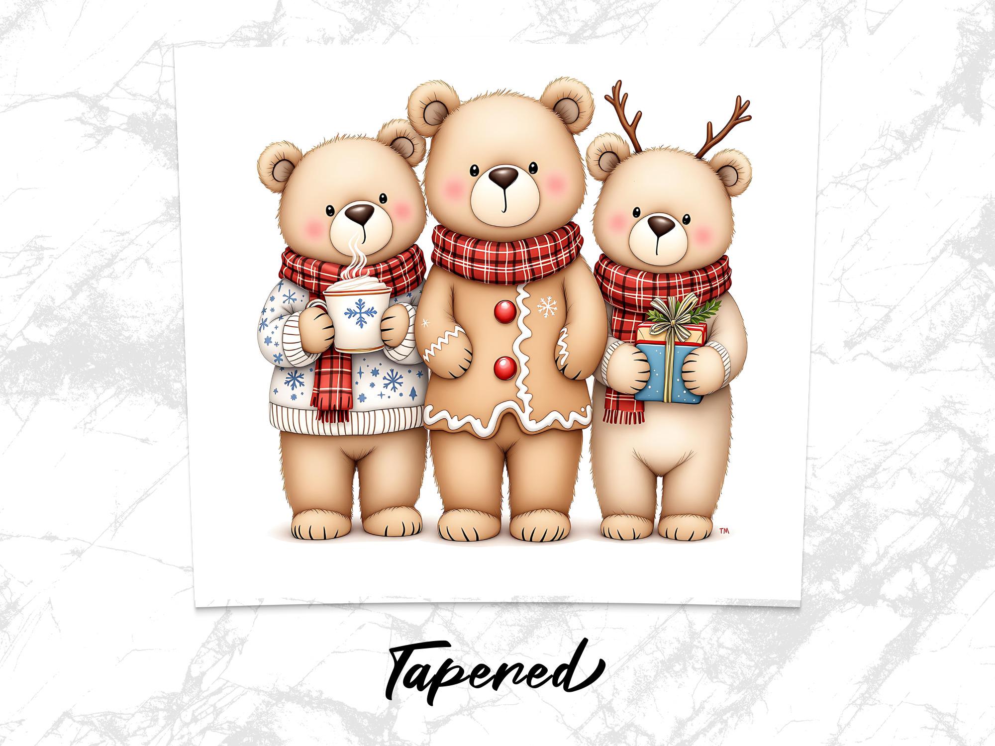 Christmas Bear Tumbler Wrap: Holiday PNG Sublimation Design (Digital Download)