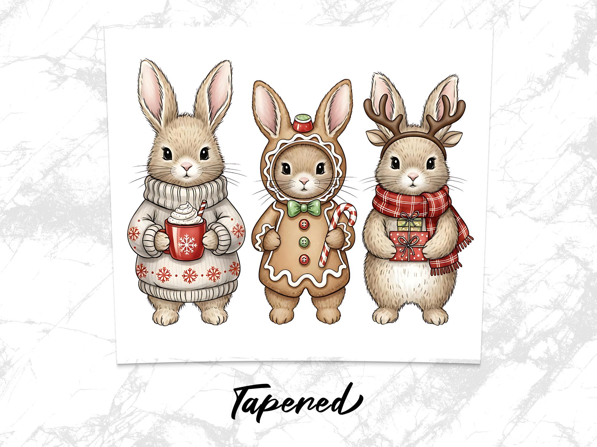 Christmas Bunny 20oz Tumbler Wrap: Holiday Hare Sublimation Design (Digital Download)