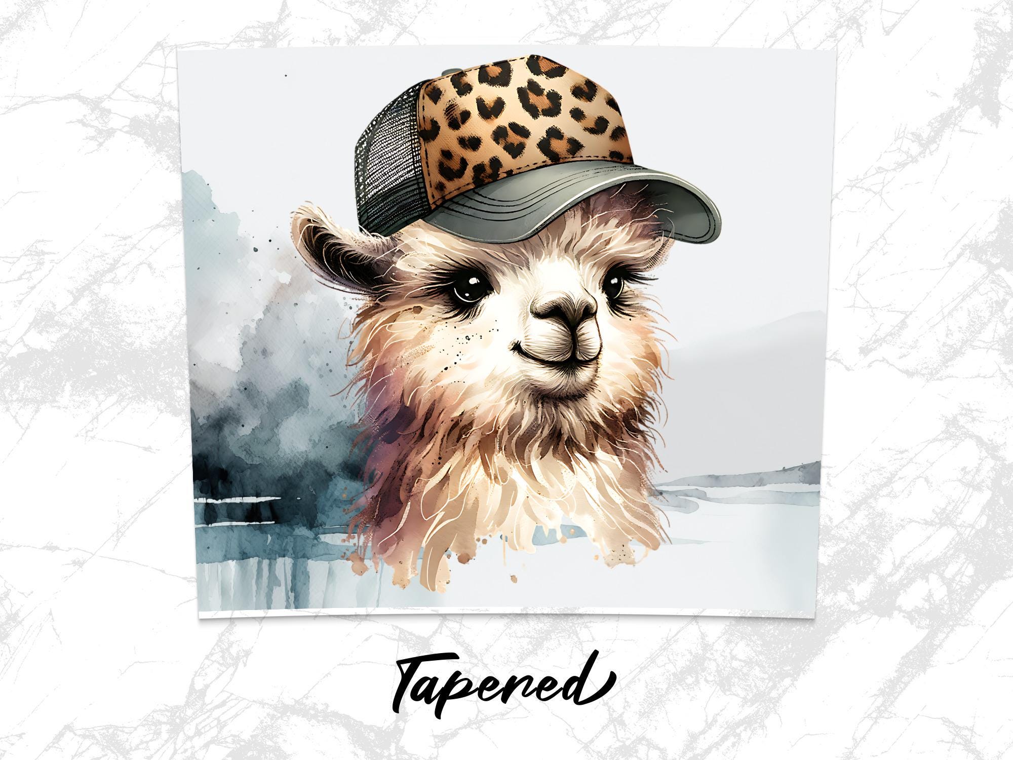 Leopard Hat Llama PNG: Boho Animal Tumbler Wrap (Digital Download)