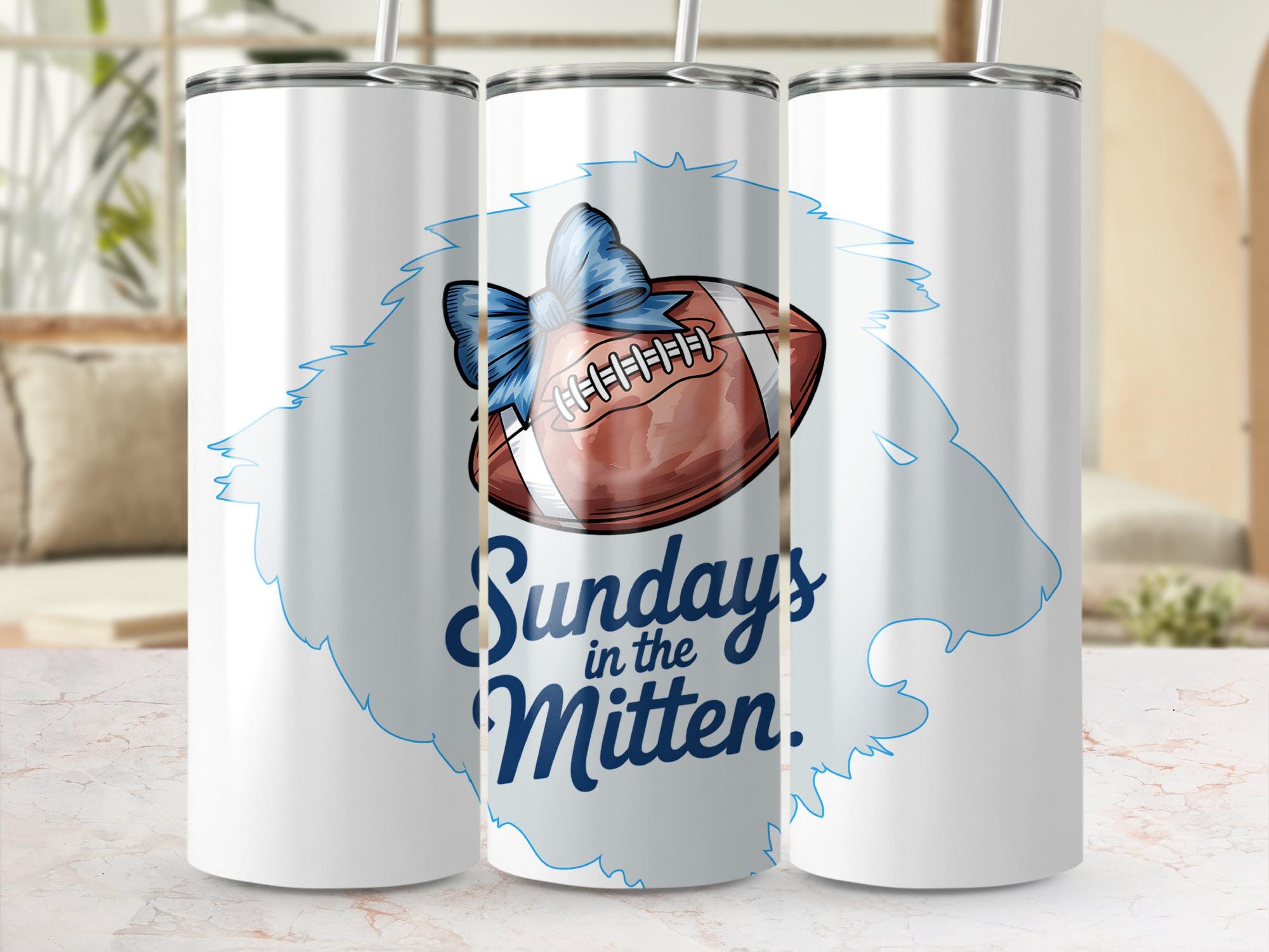 Michigan Football Tumbler Wrap: Sundays In The Mitten, Game Day Sublimation (Digital Download)
