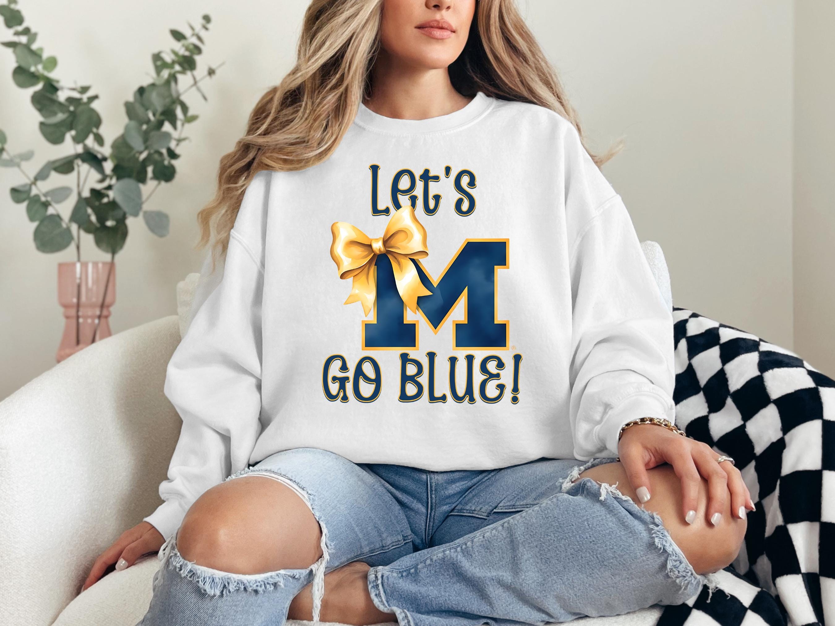 Michigan PNG: Let's Go Blue Bow Graphic (Digital Download)