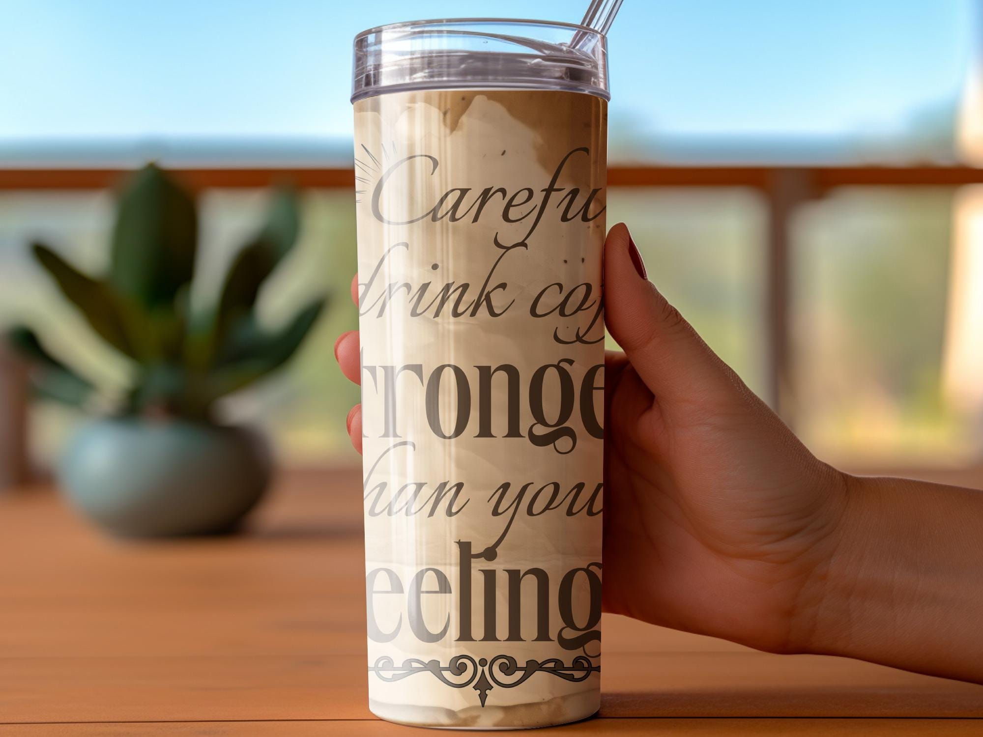 Funny Coffee Quote 20oz Tumbler Wrap (Digital Download)