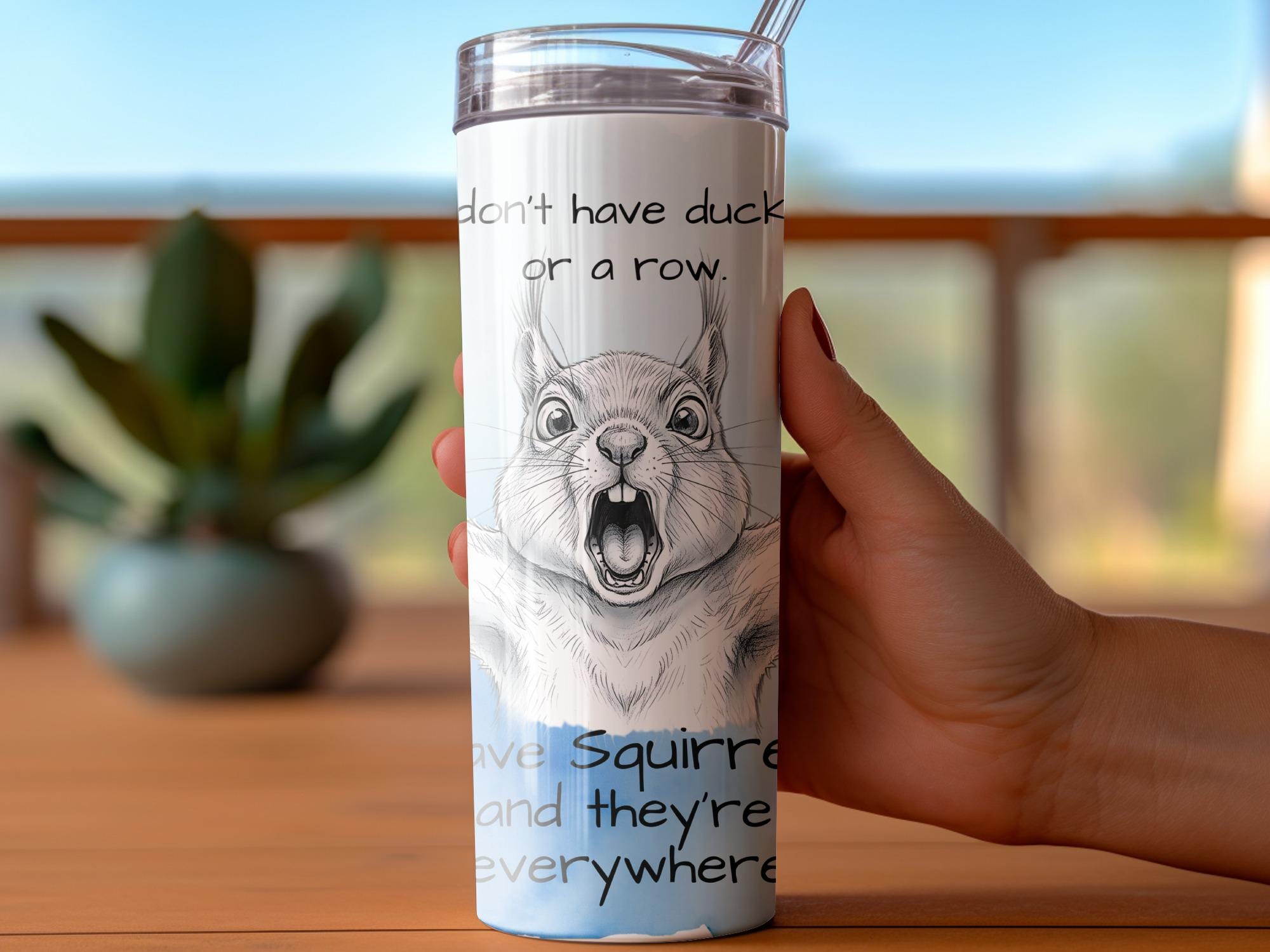 Funny Squirrels Everywhere Tumbler Wrap: 20oz Skinny Tumbler (Digital Download)