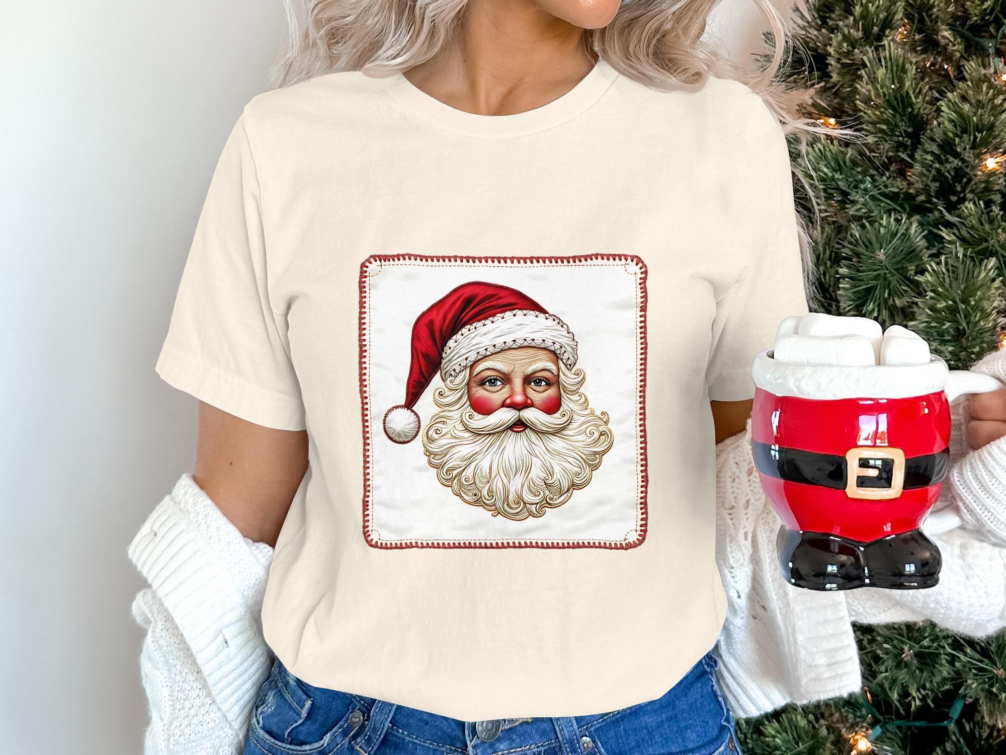 Vintage Santa Claus Face Art: Detailed Christmas PNG (Digital Download)