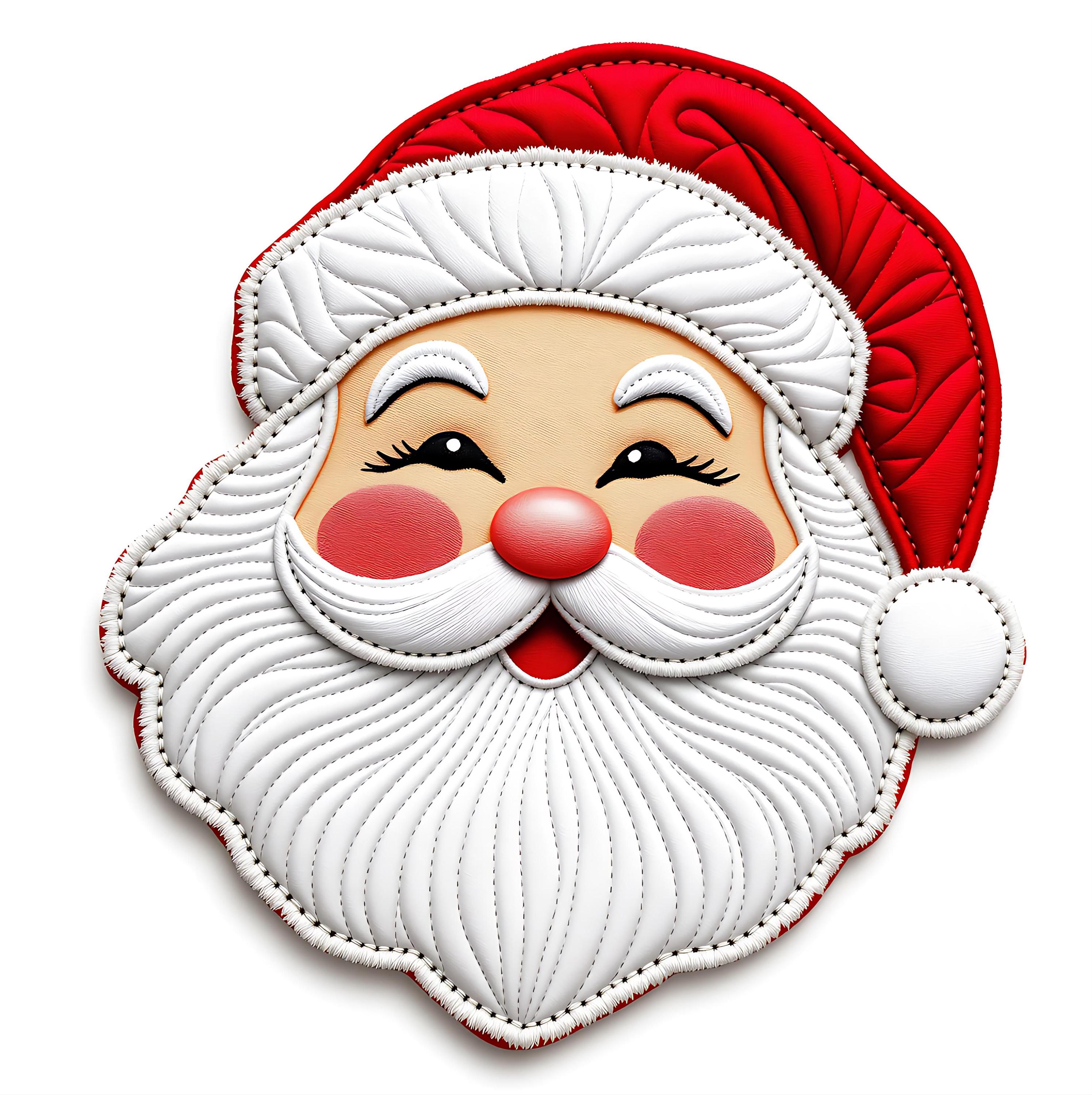 Festive Santa Head Clipart: Christmas PNG Image (Digital Download)