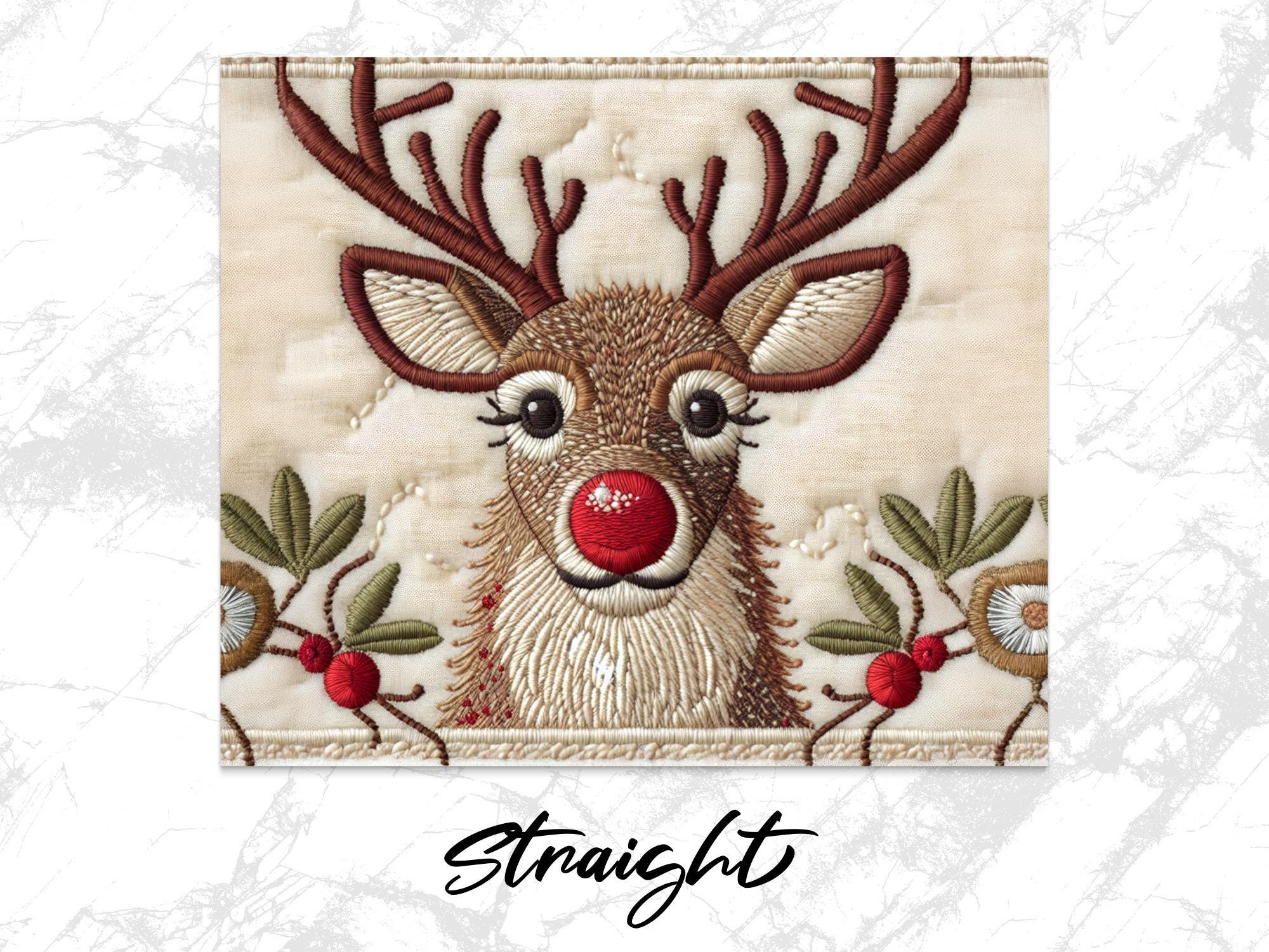 Rudolph Reindeer Tumbler Wrap: Christmas 20oz Skinny Tumbler PNG (Digital Download)
