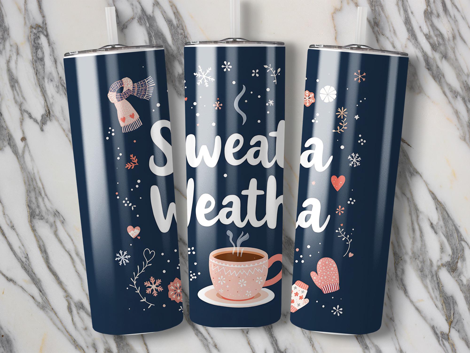 Sweata Weatha Tumbler Wrap: Cocoa & Snowflake Design (Digital Download)