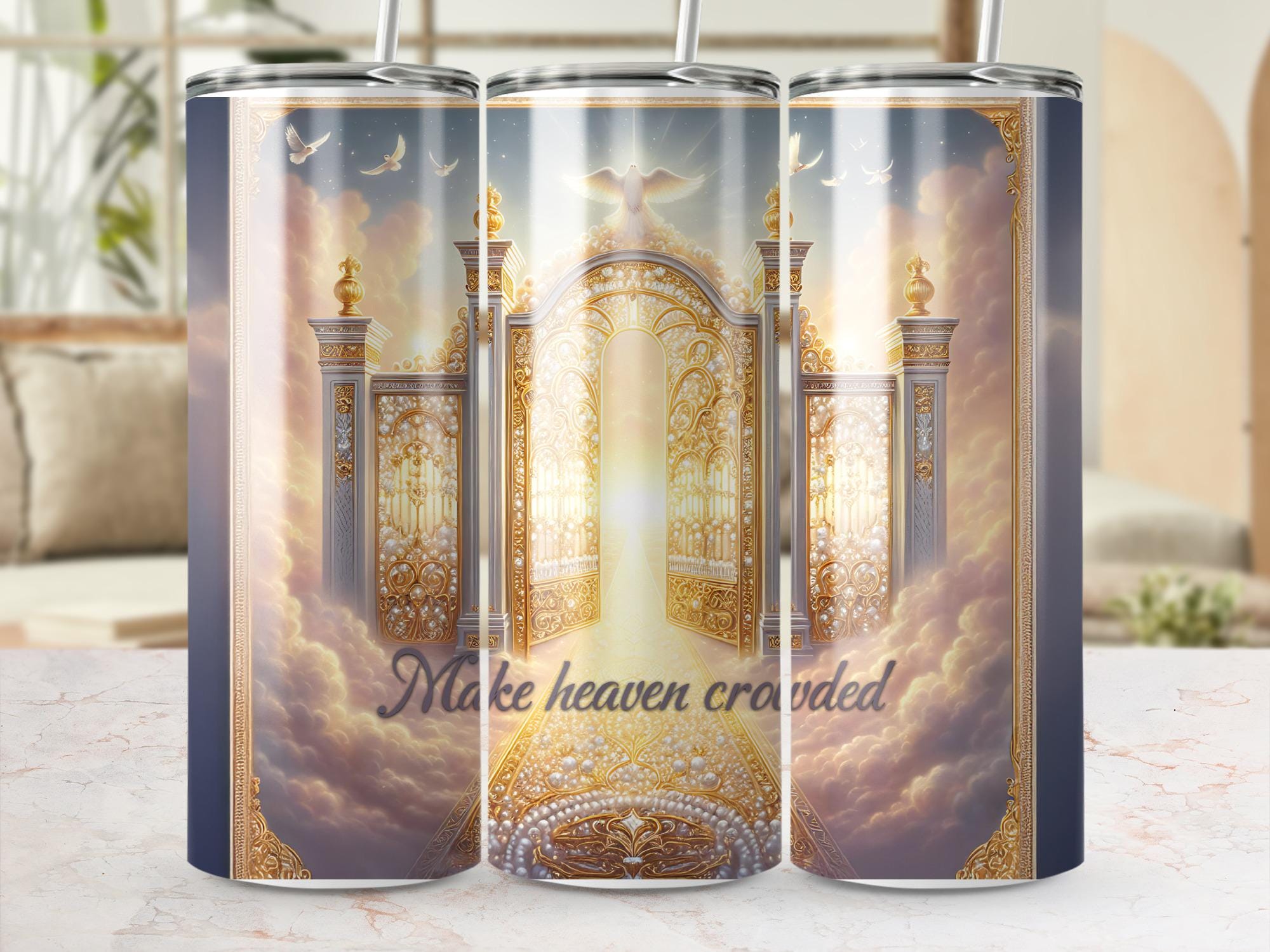 Make Heaven Crowded 20oz Tumbler Wrap: Heaven's Gate Design (Digital Download)