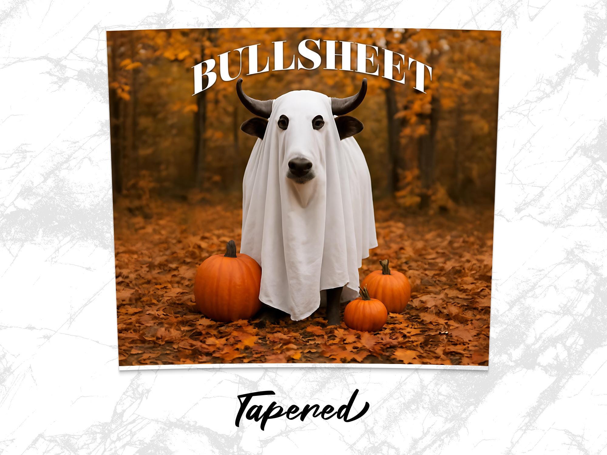 Cow Ghost BullSheet Tumbler Wrap: Funny Halloween Sublimation Design (Digital Download)