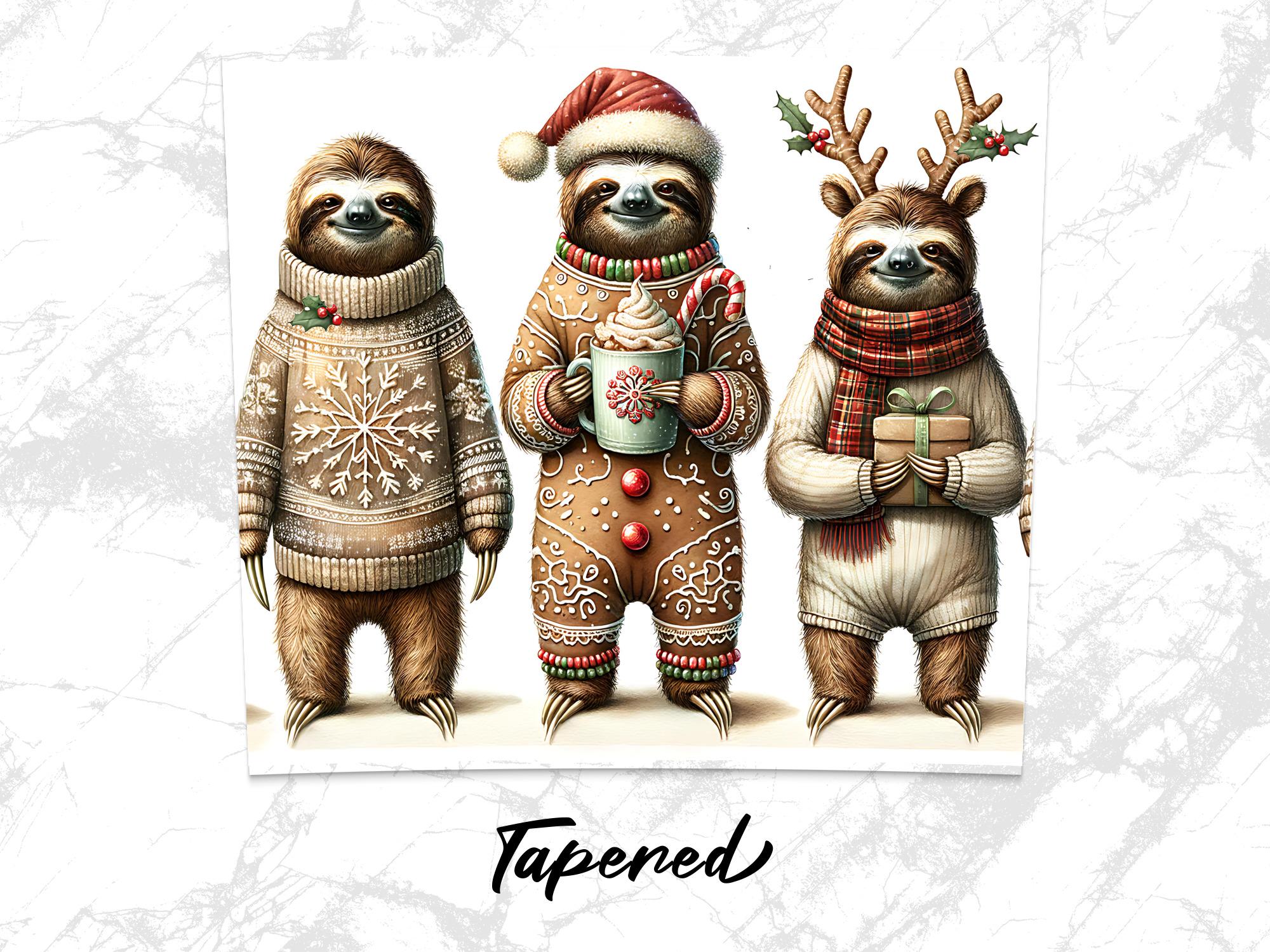 Christmas Sloth Tumbler Wrap: Holiday 20oz Skinny Tumbler PNG (Digital Download)