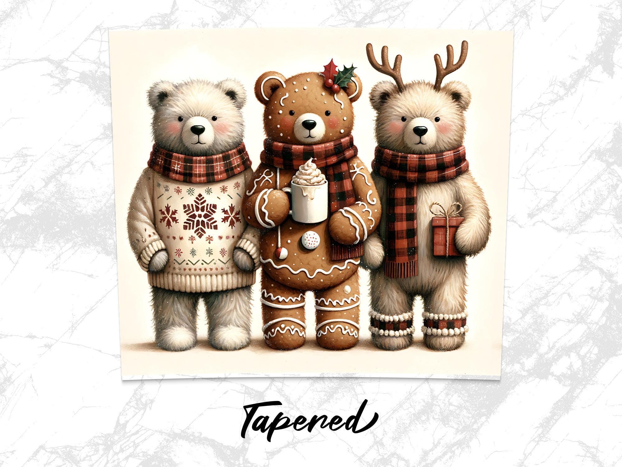 Christmas Bear Tumbler Wrap: Holiday Sublimation Design (Digital Download)