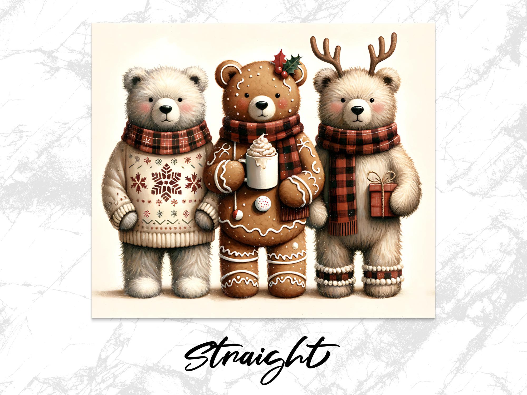 Christmas Bear Tumbler Wrap: Holiday Sublimation Design (Digital Download)