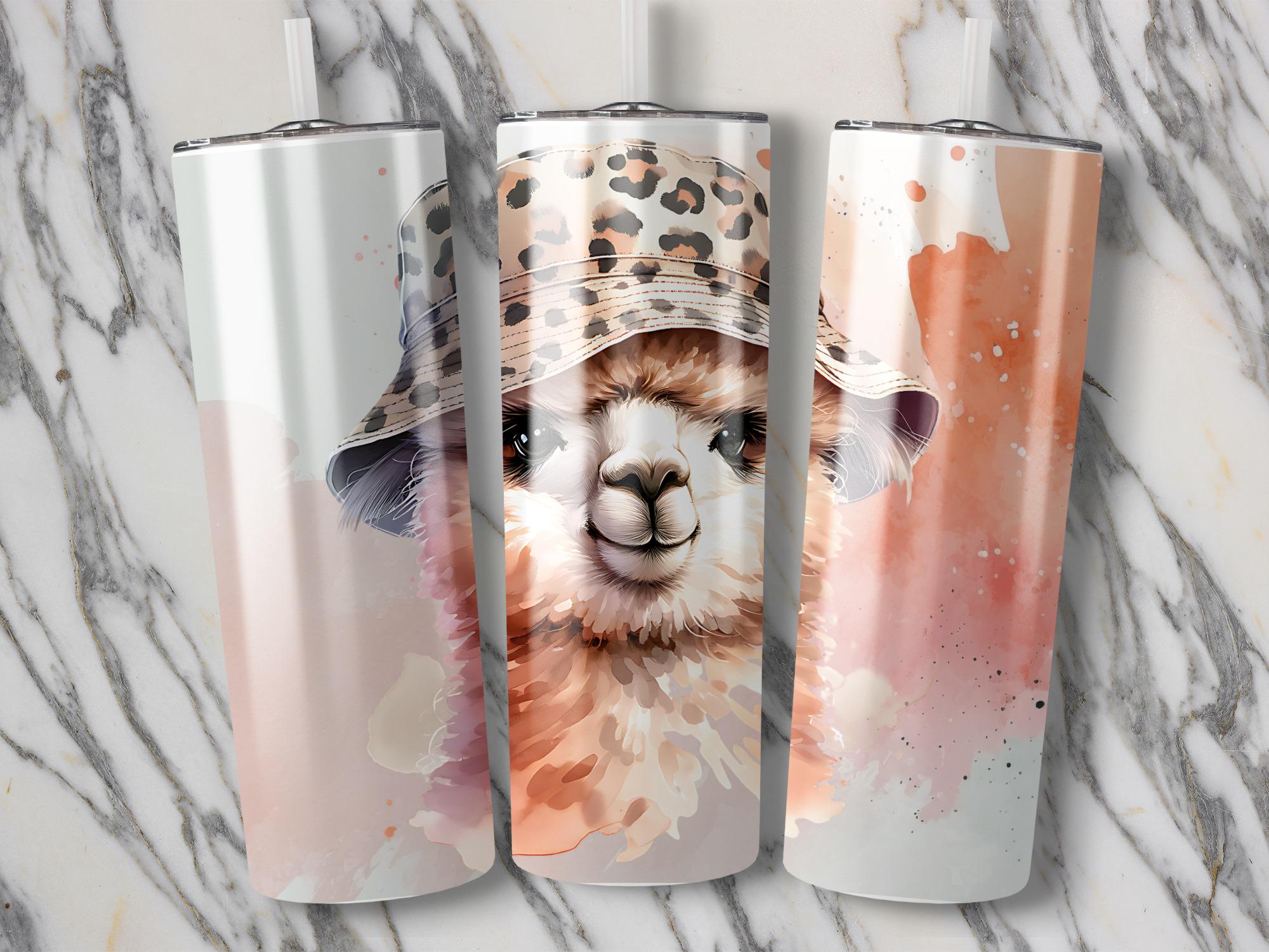 Llama Leopard Bucket Hat Tumbler Design (Digital Download)