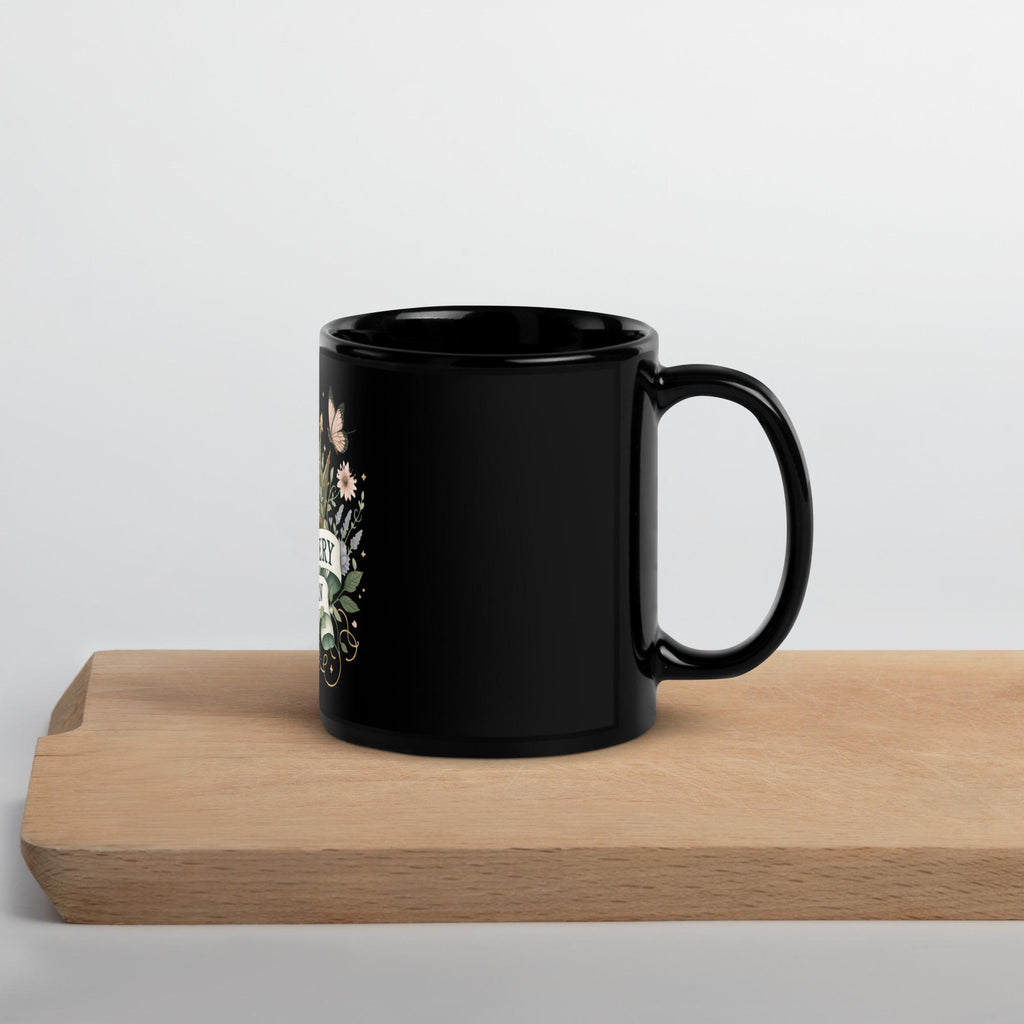 Recovery Queen Crown Mug: Glossy Black Ceramic, Strength Gift