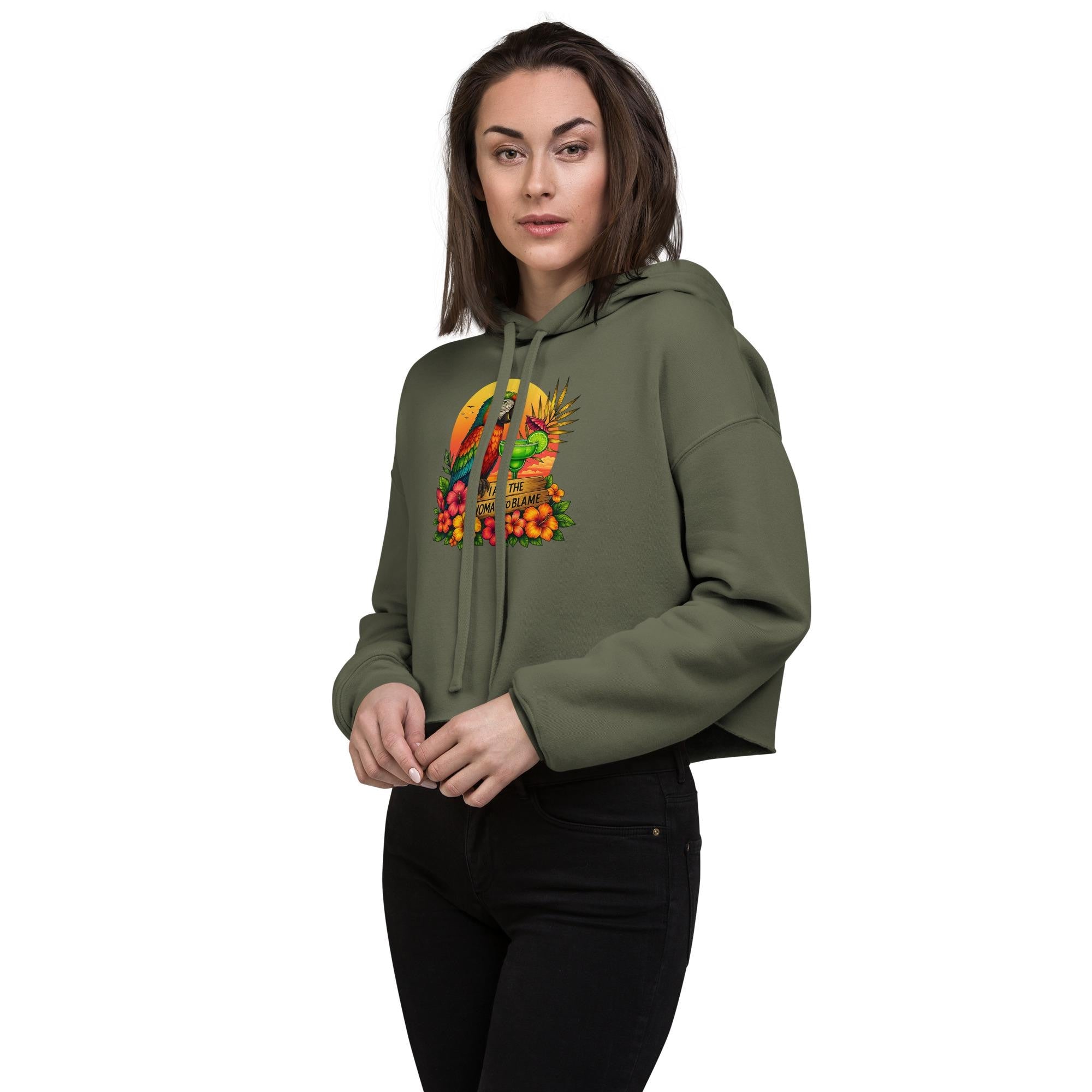 Parrothead Crop Hoodie: Jimmy Buffett Margaritaville Party Top