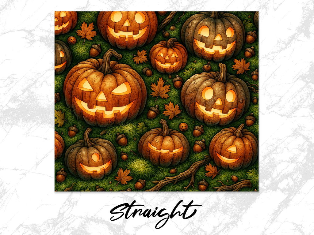 Jack O'Lantern Tumbler Wrap: Spooky Pumpkin Design (PNG Digital Download)