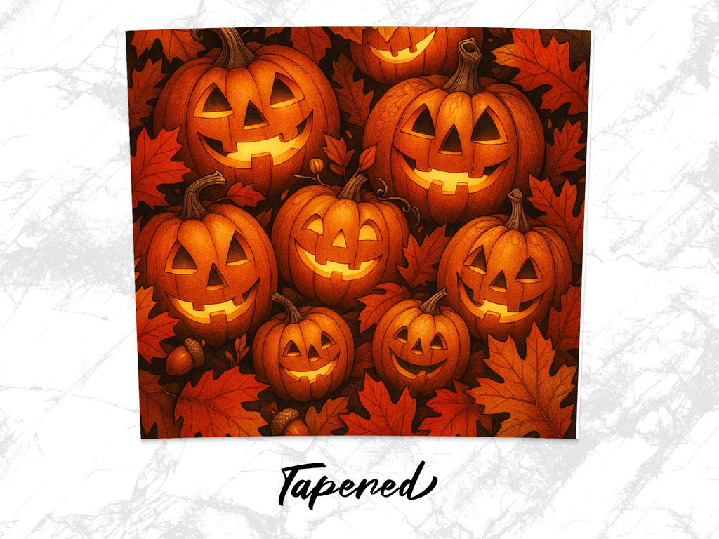 Jack O' Lantern T-Shirt & Tumbler Design: Halloween Pumpkin Faces (Digital Download)