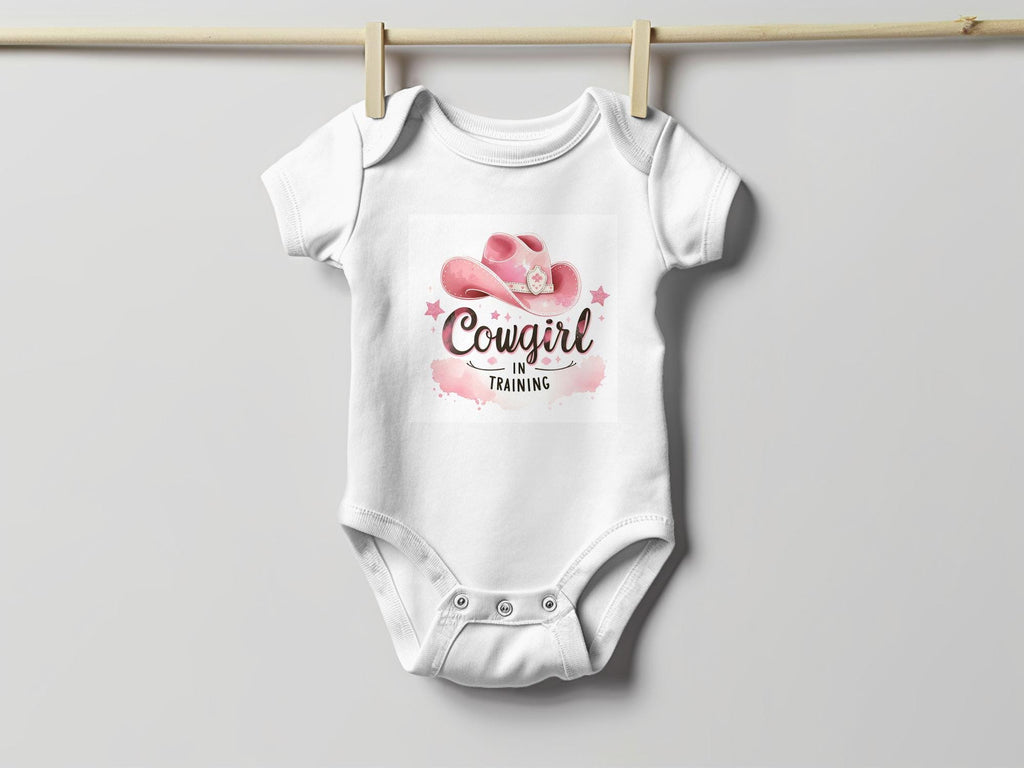 Cowgirl in Training Onesie: Pink Cowgirl Hat, Future Rodeo Star