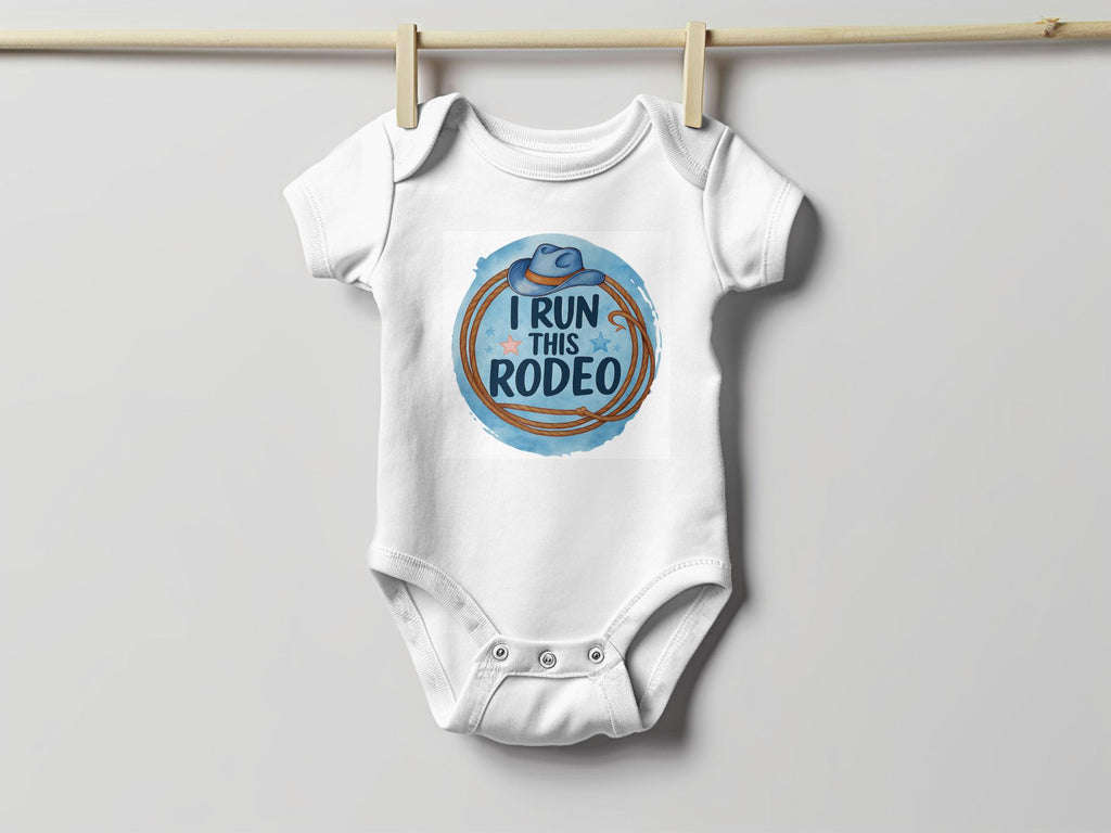 I Run This Rodeo T-Shirt or Onesie: Western Baby Cowboy Outfit